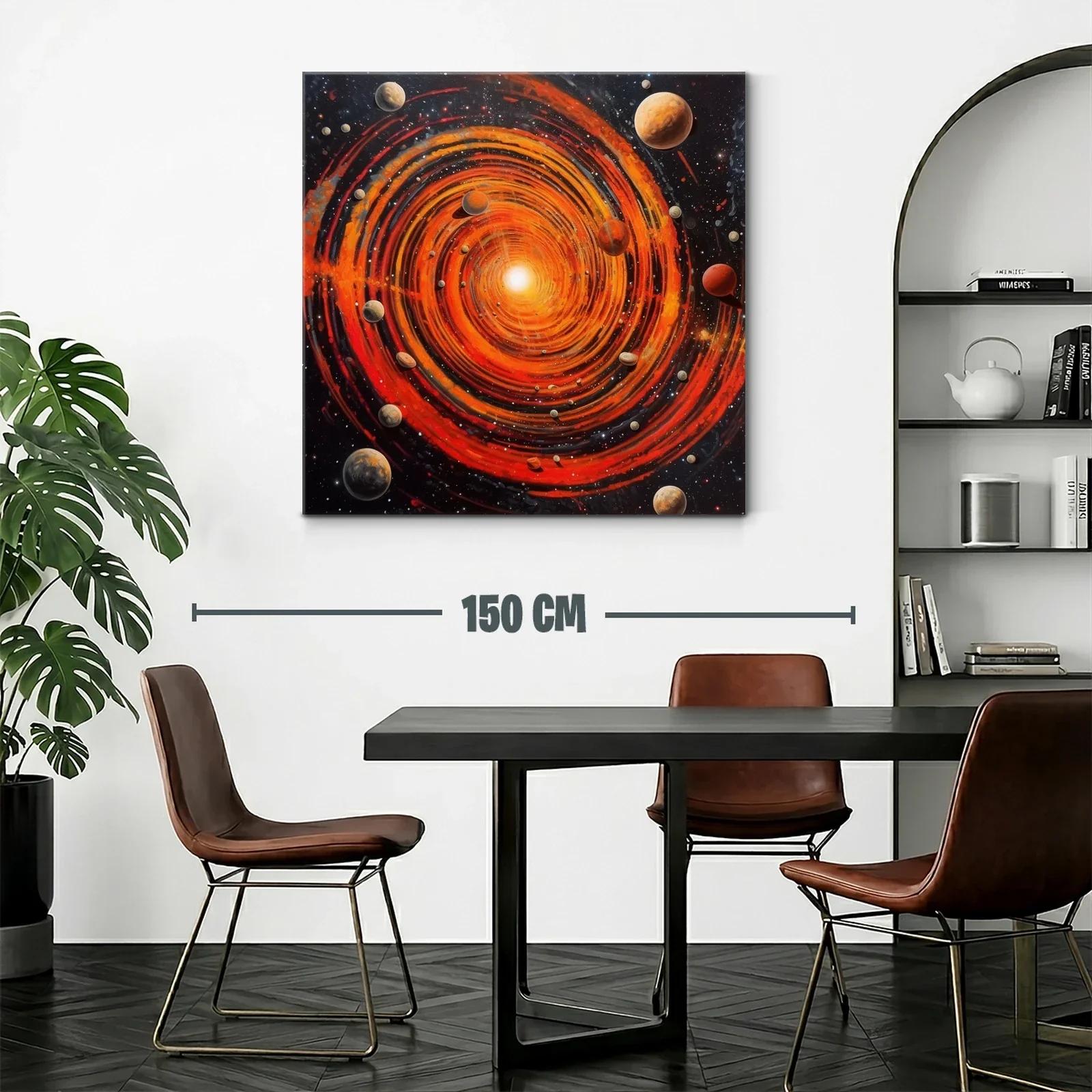 Cuadro cosmos en espiral con vibrantes tonos rojos y naranjas — miniatura 2