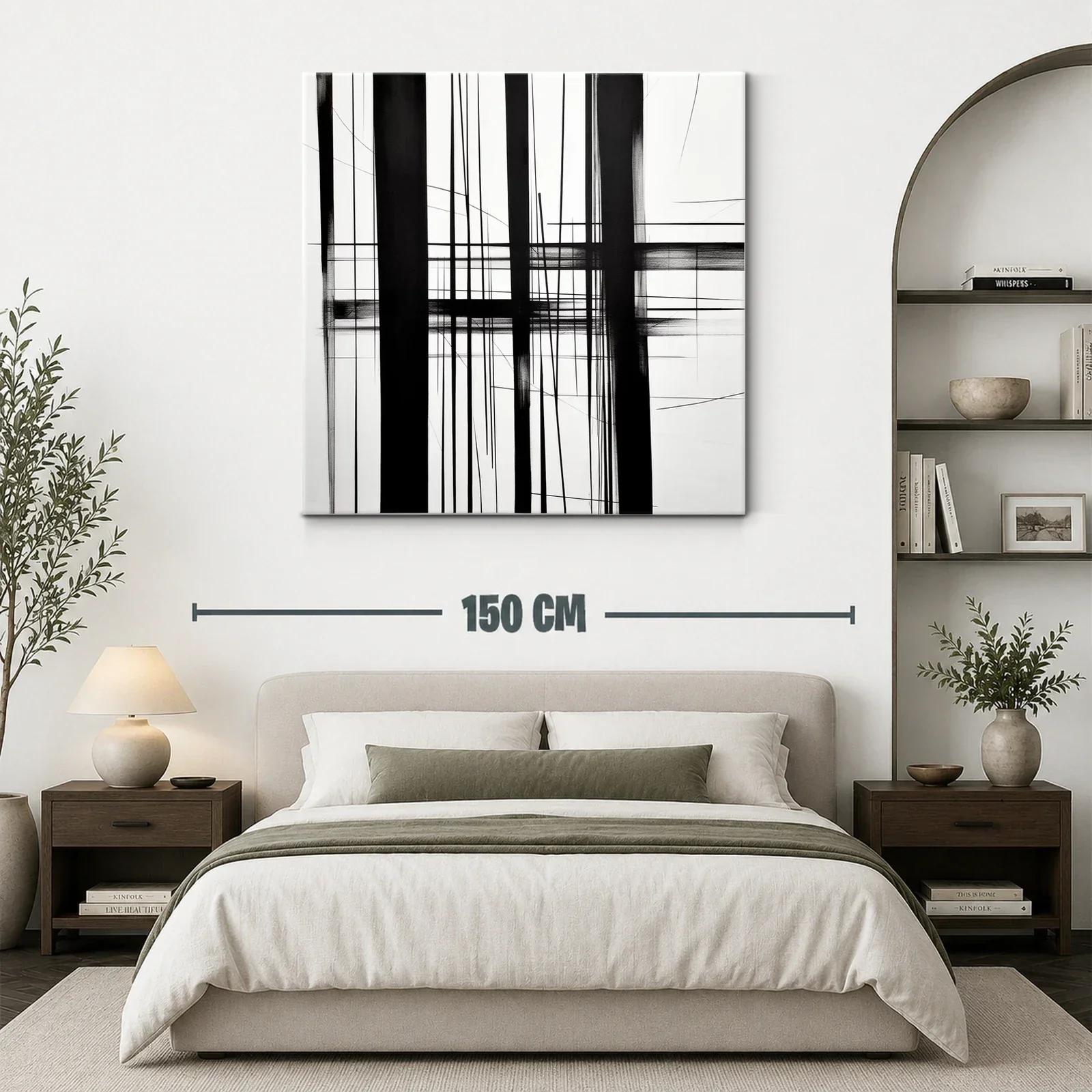 Composición abstracta en blanco y negro con líneas geométricas — miniatura 3