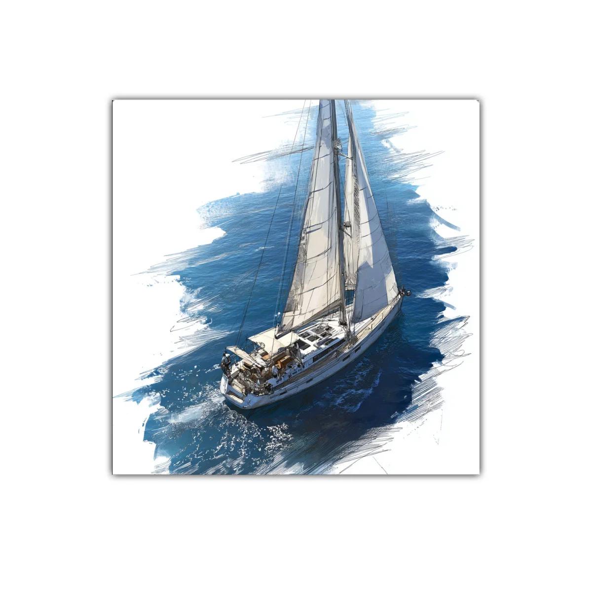 Velero Navegando sobre Mar Azul con Viento Suave — imagen principal