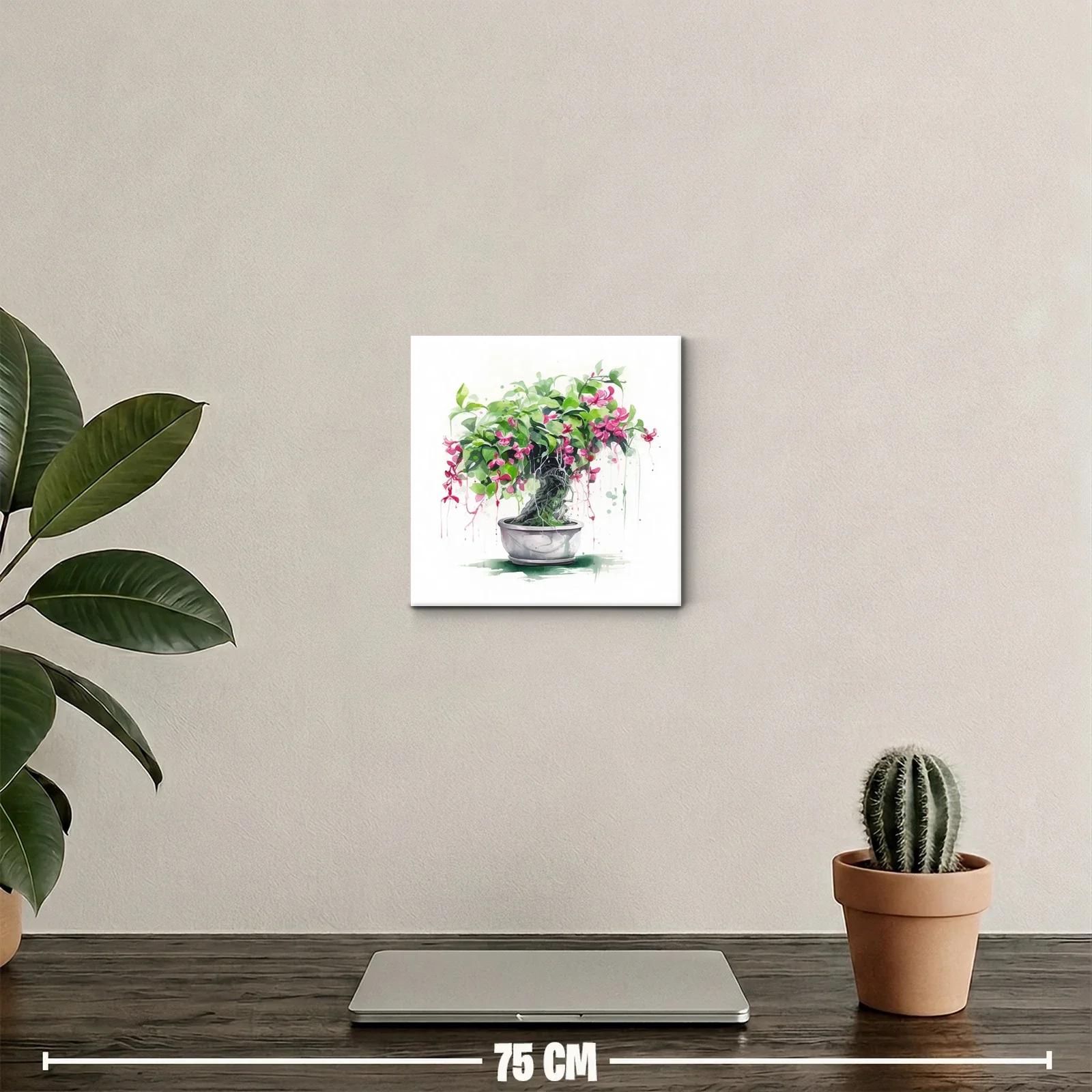 Bonsái con flores rosas y follaje exuberante — miniatura 2