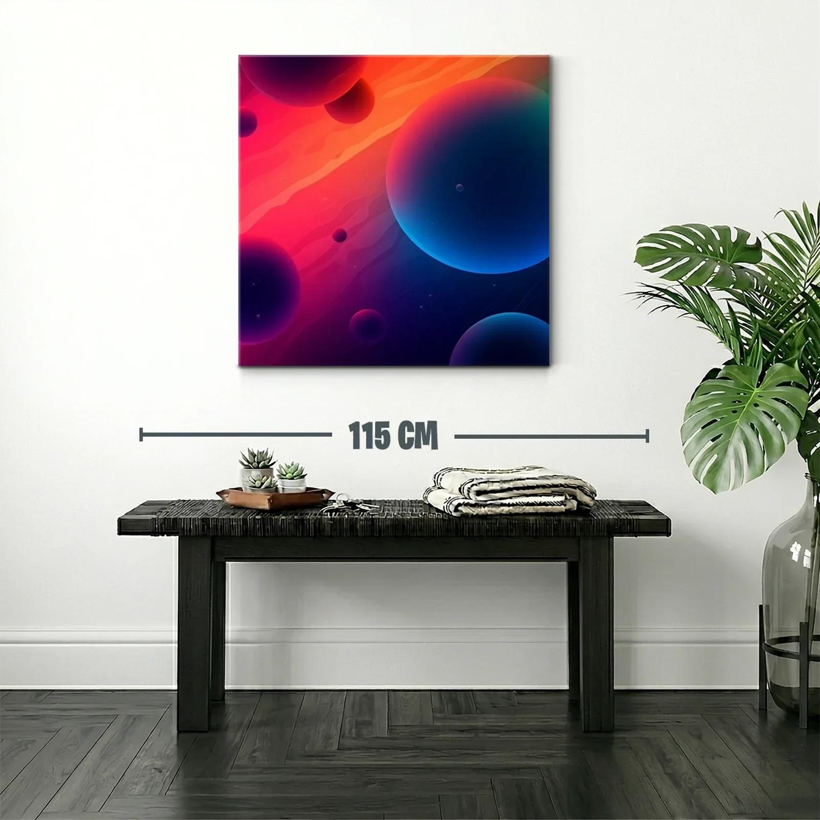 Composición abstracta con esferas en tonos cálidos y fríos — miniatura 2