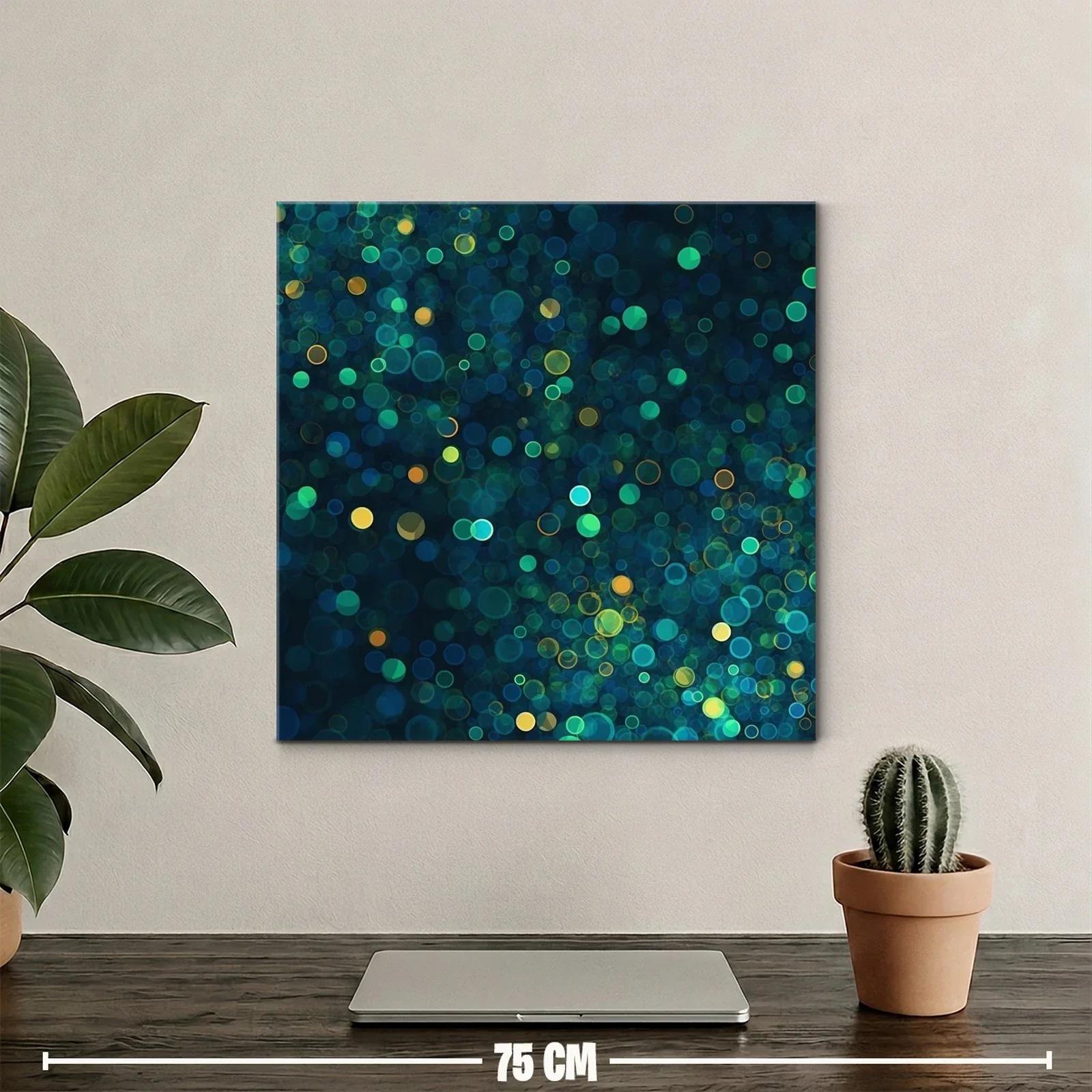 Cuadro abstracto con luces difusas en tonos verdes y azules — miniatura 2