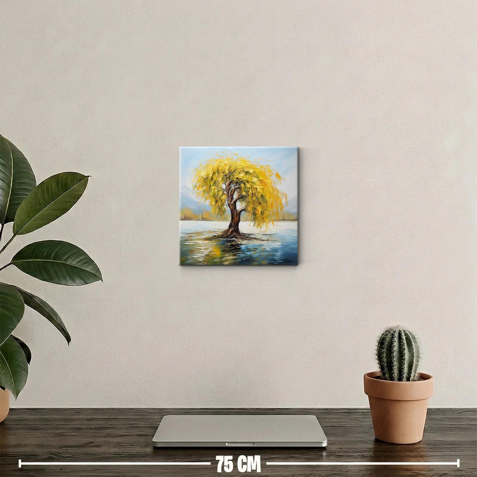 Árbol Dorado en Lago Calmado con Reflejos Vibrantes — miniatura 2