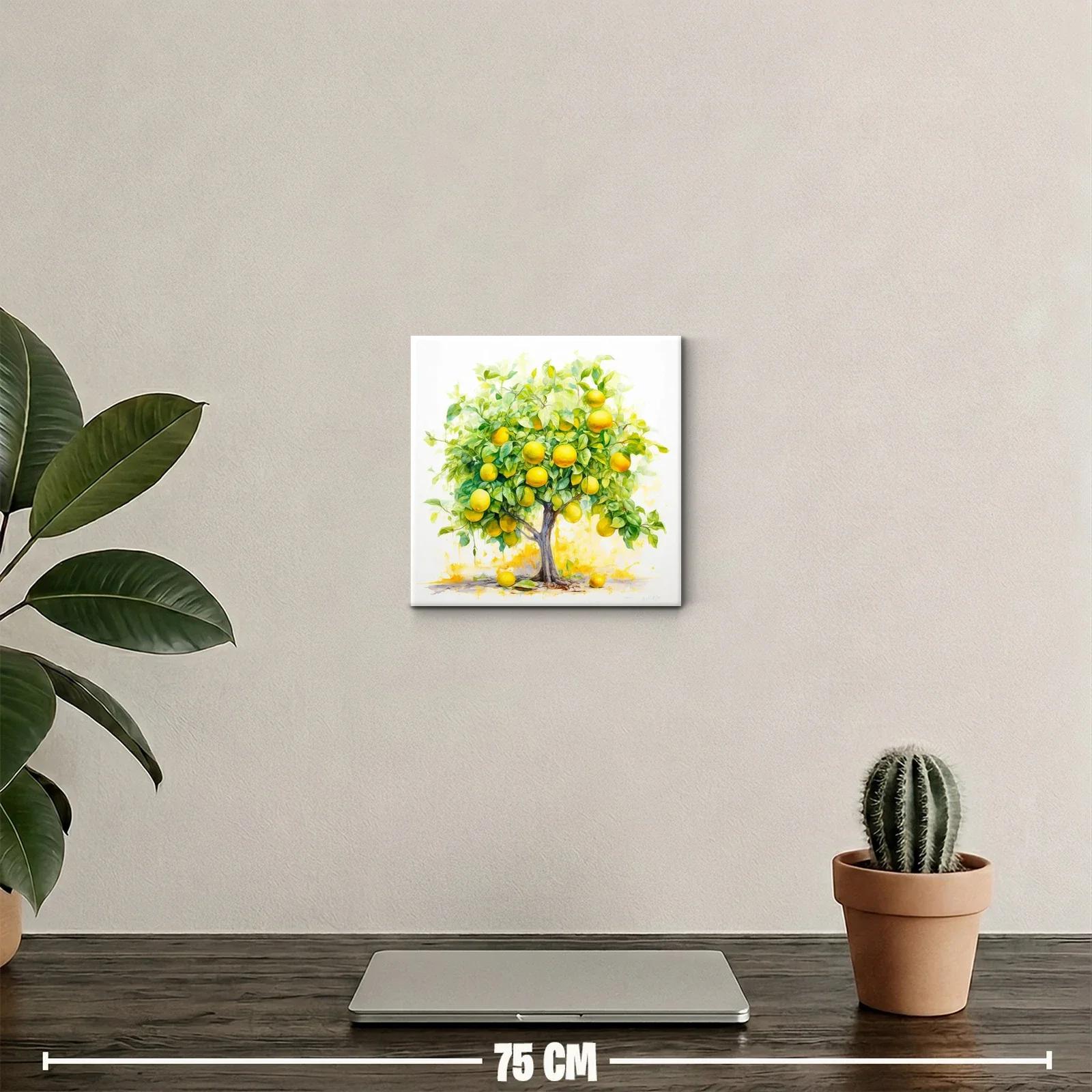 Cuadro decorativo de árbol de limones vibrantes — miniatura 2