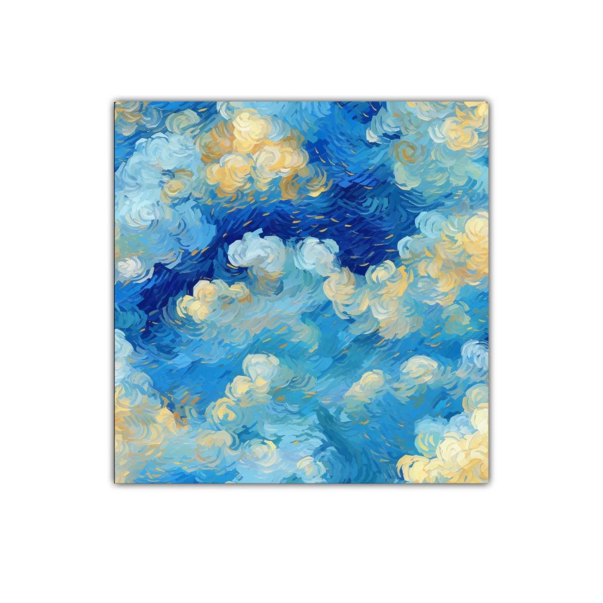 Cuadro decorativo de nubes en tonos azul y amarillo — imagen principal