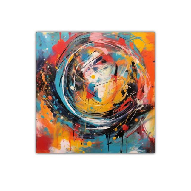 Cuadro Abstracto con Explosión de Colores Vibrantes