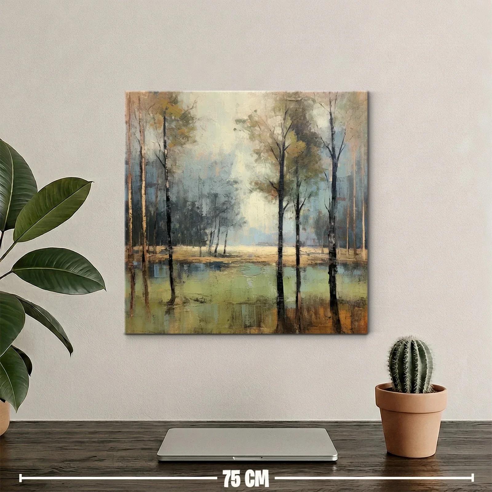 Paisaje sereno con árboles reflejados en el agua — miniatura 2