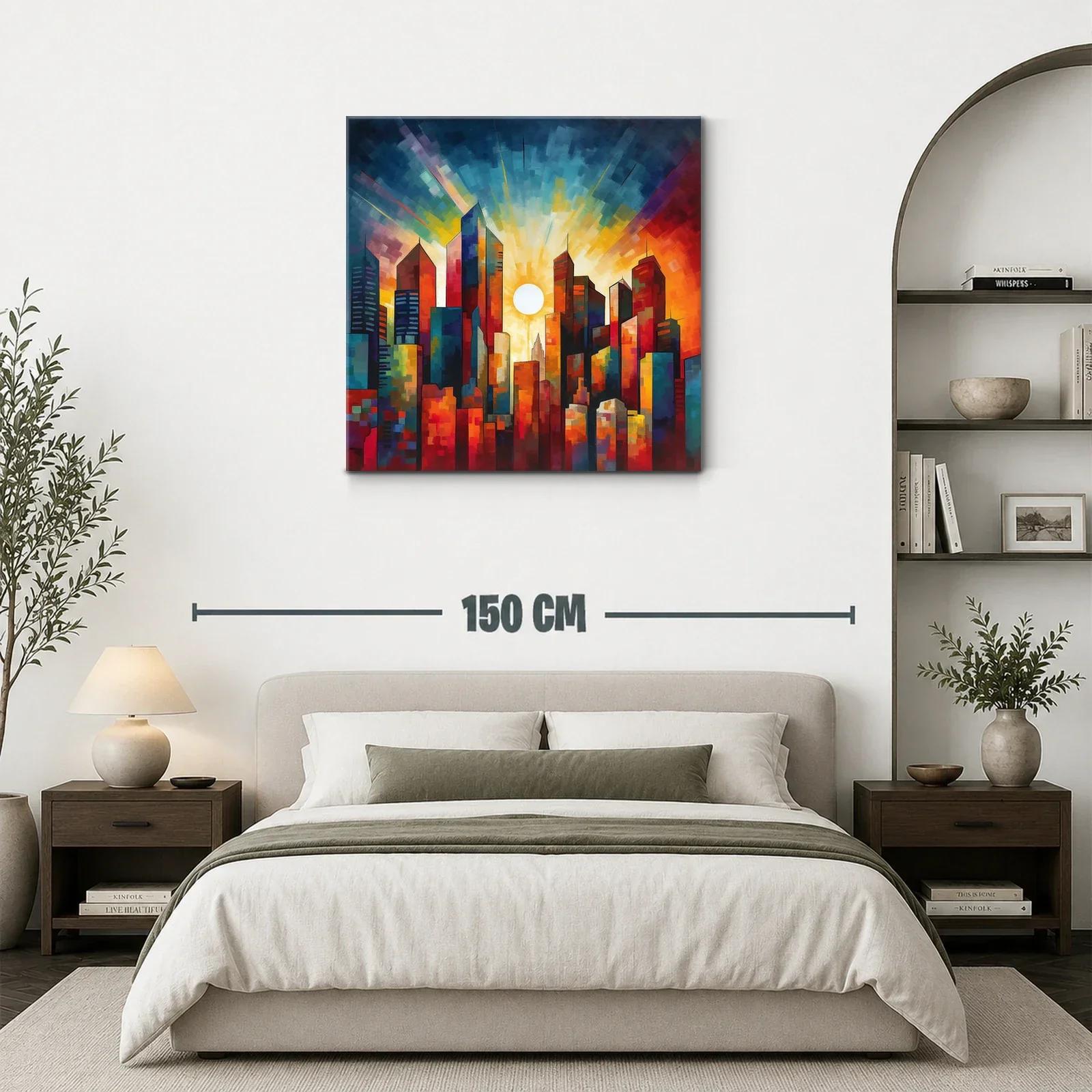 Atardecer vibrante sobre la ciudad iluminada — miniatura 3