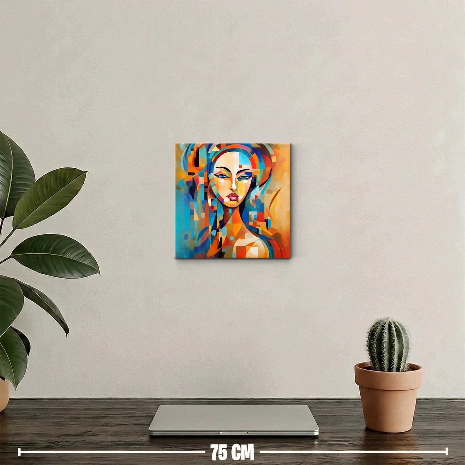 Retrato femenino en estilo abstracto y colores vibrantes — miniatura 2