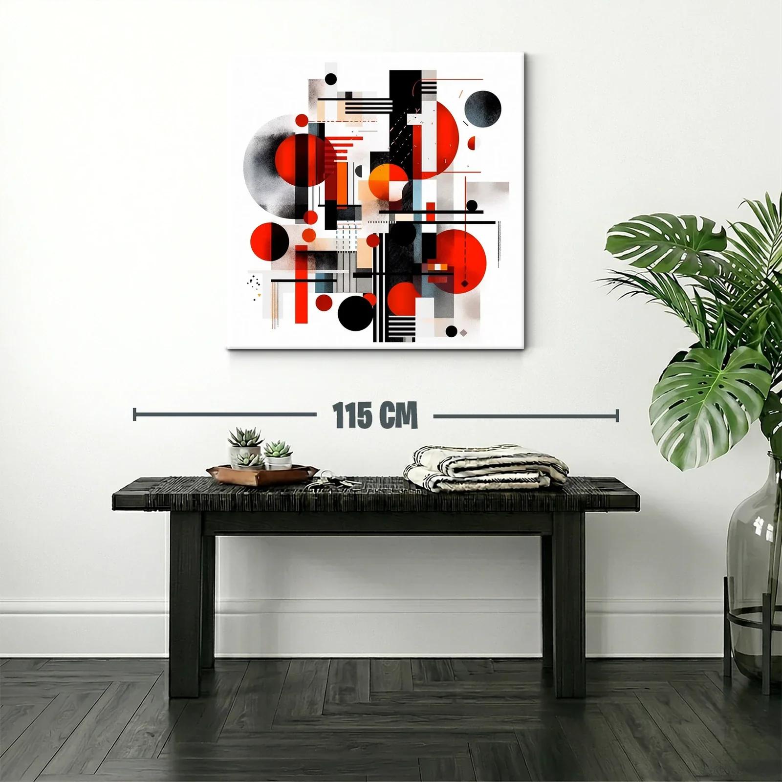 Composición abstracta con formas geométricas en rojo y negro — miniatura 2