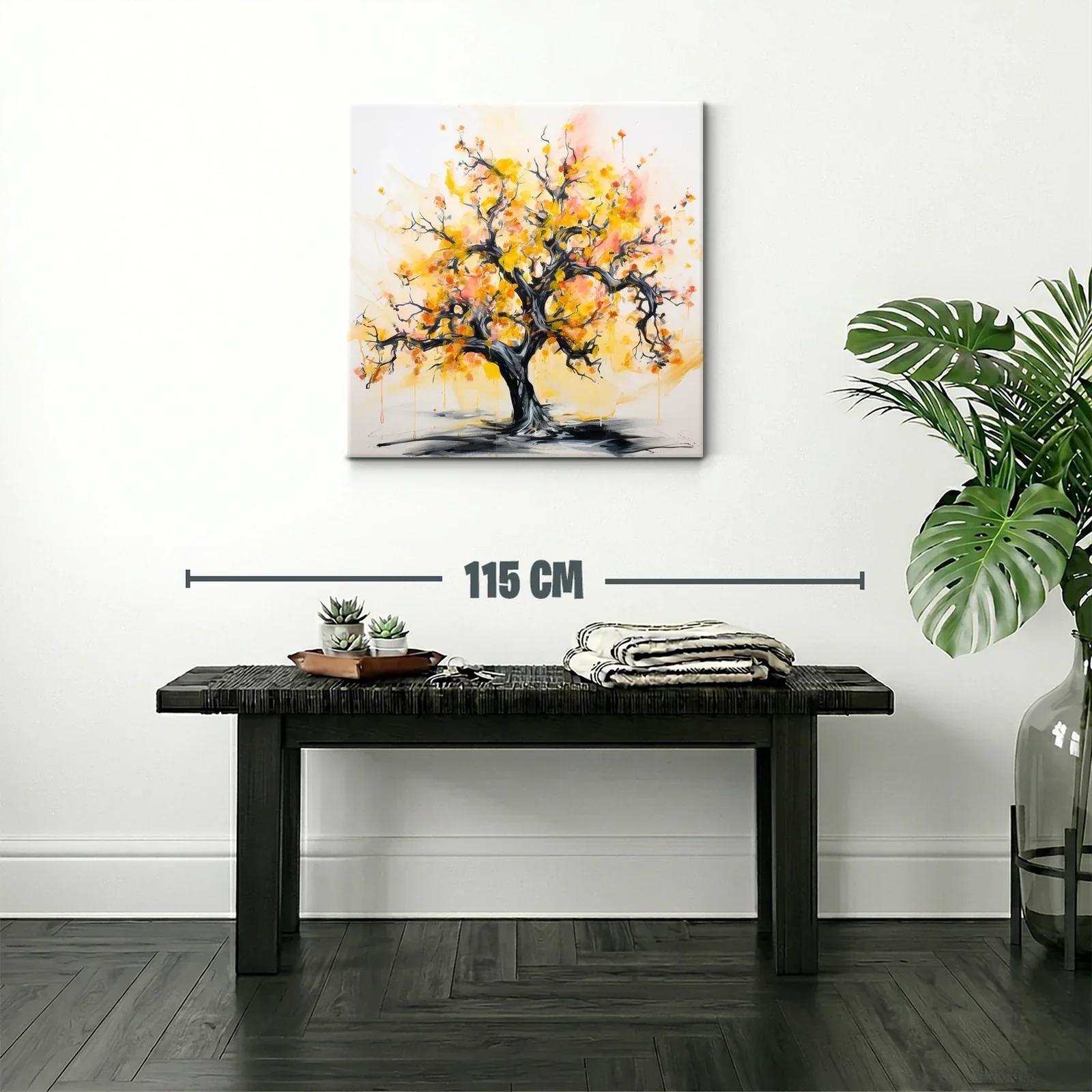 Cuadro de árbol otoñal con tonos cálidos y vibrantes — miniatura 2