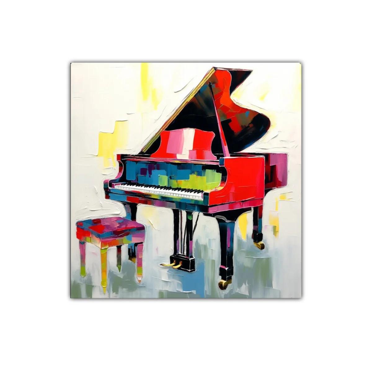 Cuadro Piano de Cola en Colores Vibrantes y Abstractos