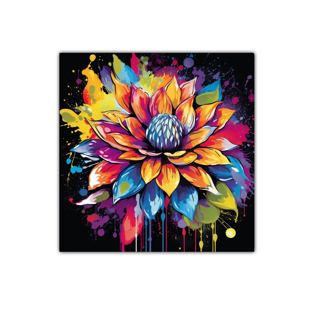 Explosión de colores en flor vibrante y abstracta