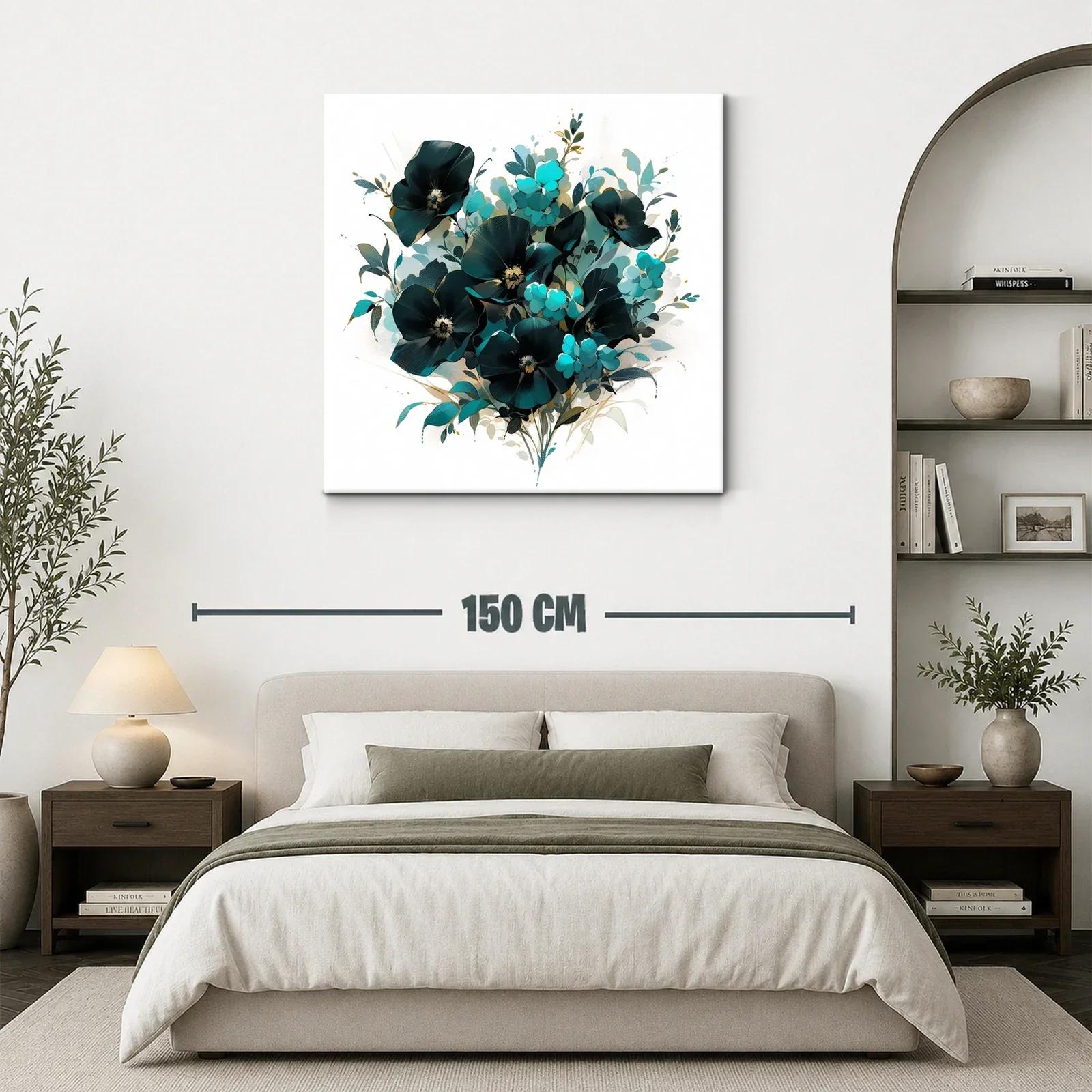 Composición floral moderna en tonos azul y negro — miniatura 3