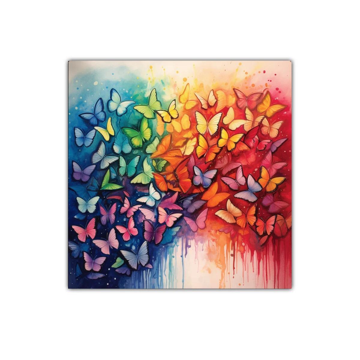 Explosión de mariposas en vibrantes colores brillantes