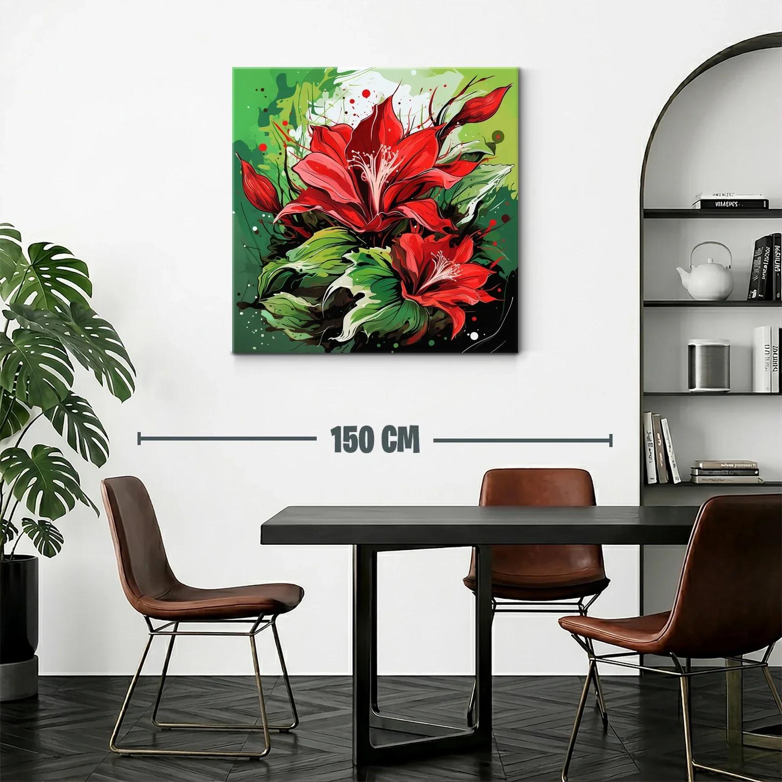 Flor roja vibrante con hojas verdes en contraste — miniatura 2