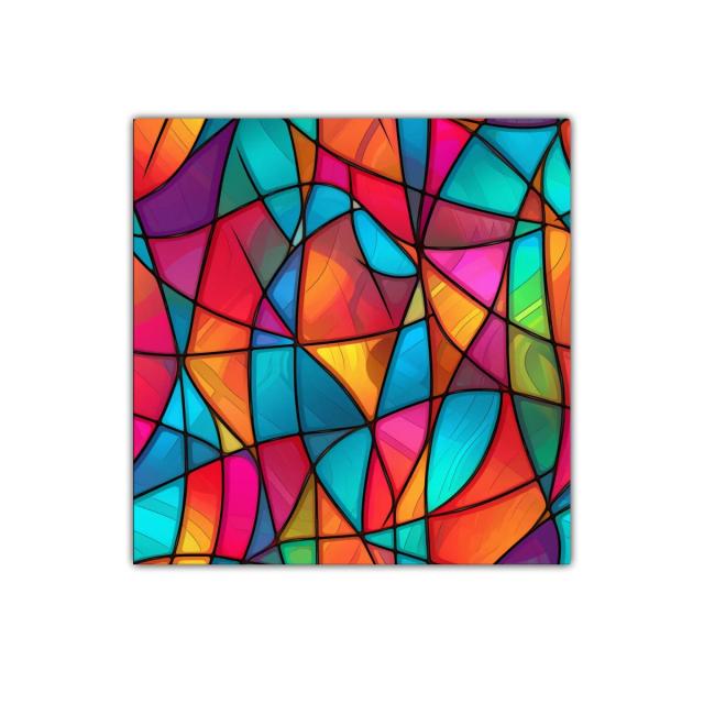 Cuadro decorativo abstracto en colores vibrantes y formas geométricas