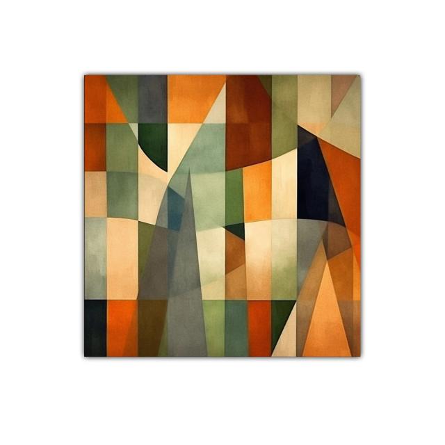 Composición geométrica en tonos cálidos y naturales
