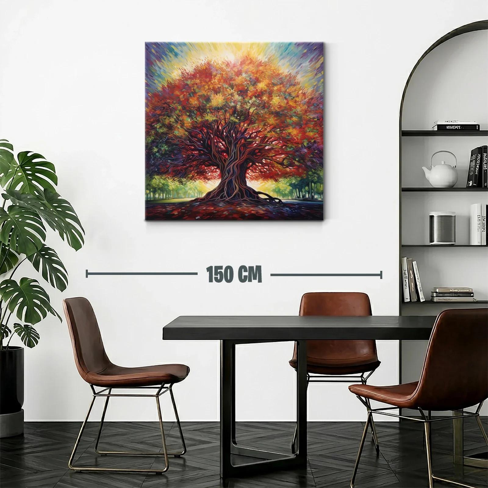 Árbol vibrante con follaje en llamas y luz radiante — miniatura 2
