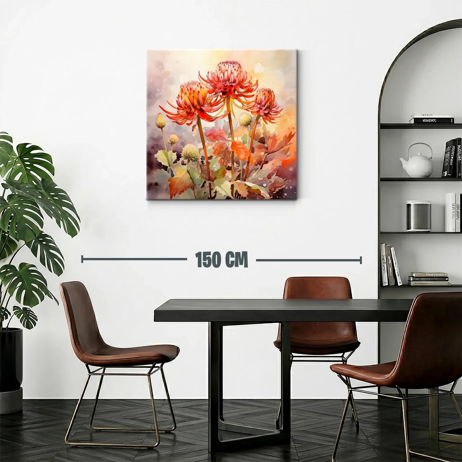 Cuadro floral con tonos cálidos y detalle delicado — miniatura 2