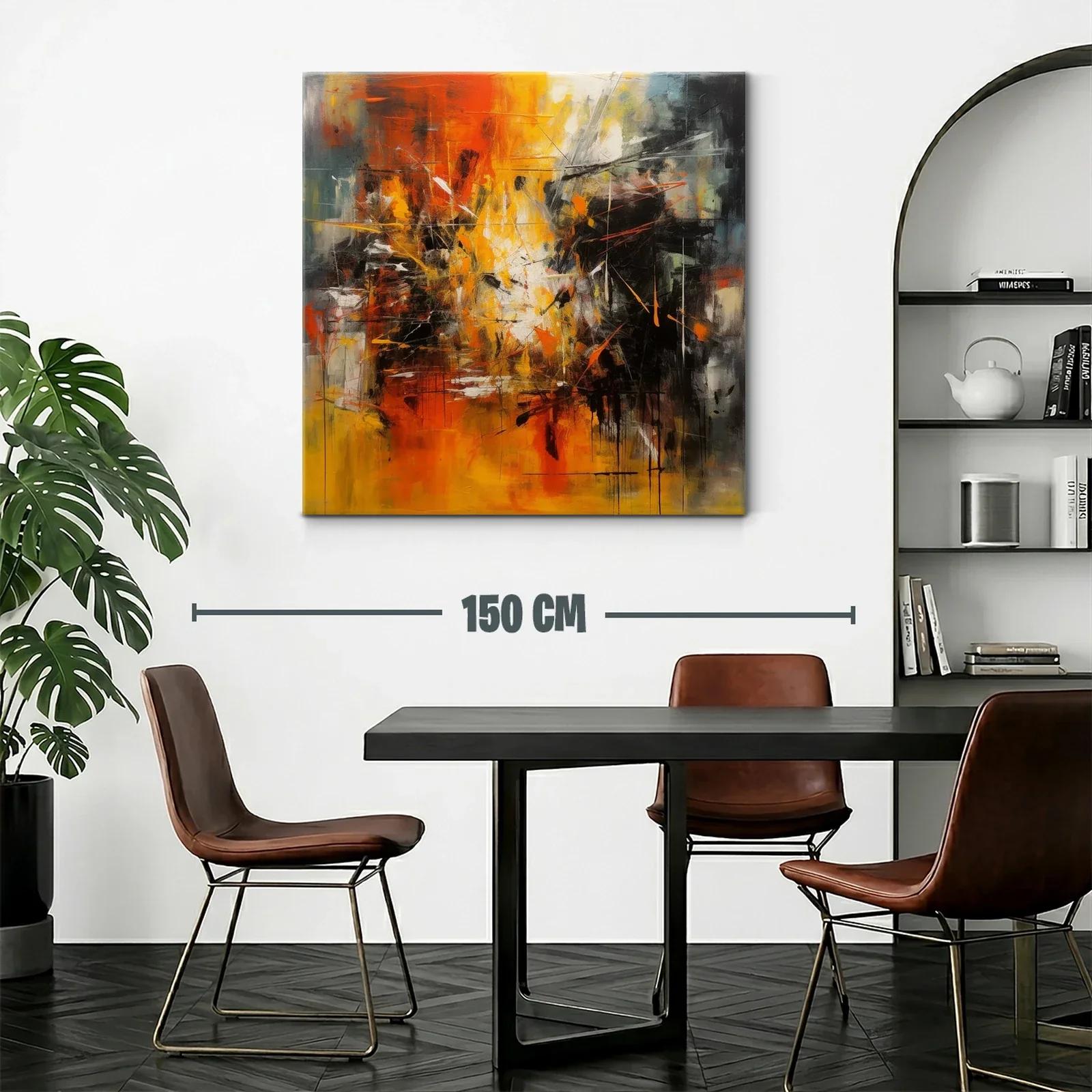 Cuadro abstracto con vibrante explosión de tonos cálidos — miniatura 2