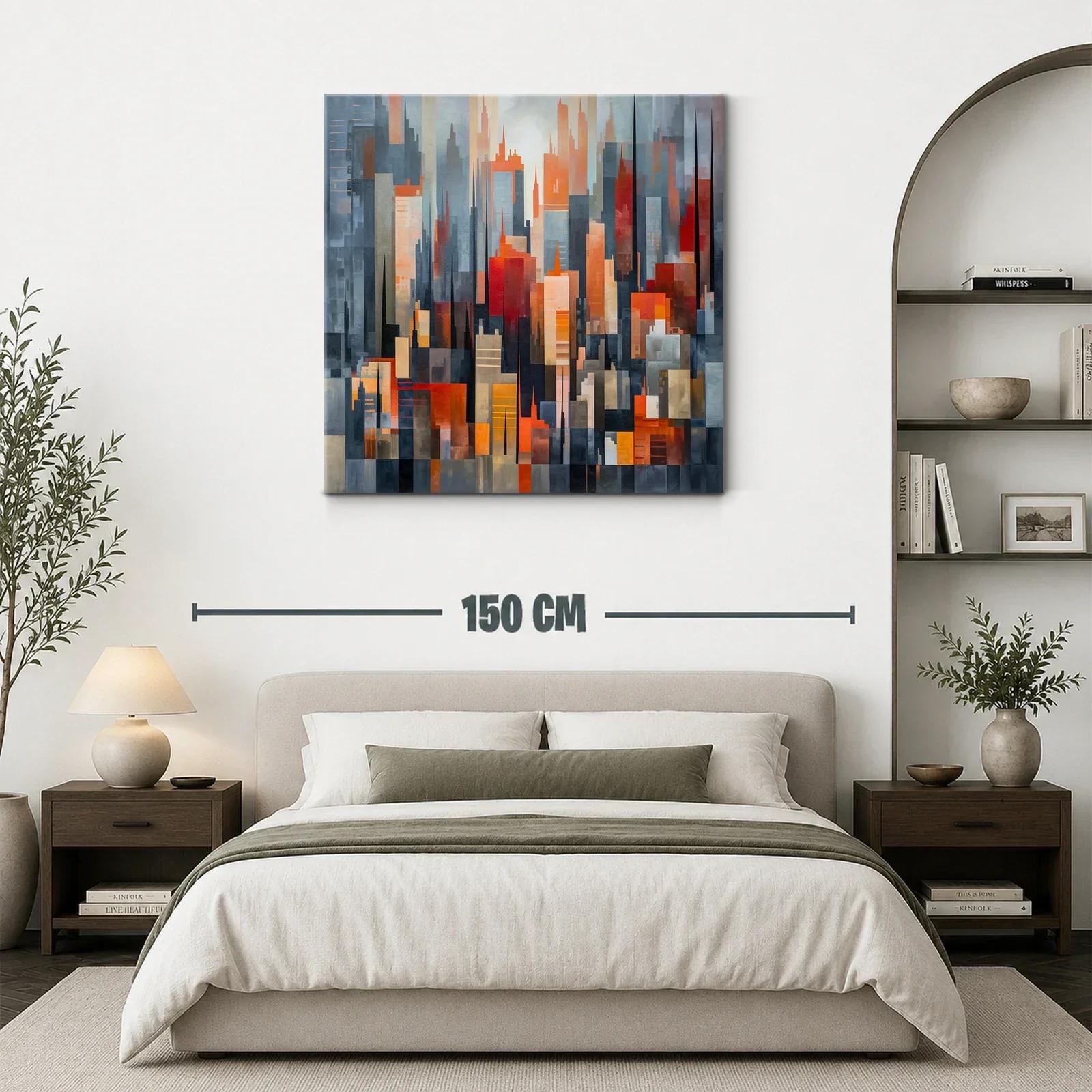Composición abstracta de paisaje urbano con tonos cálidos — miniatura 3