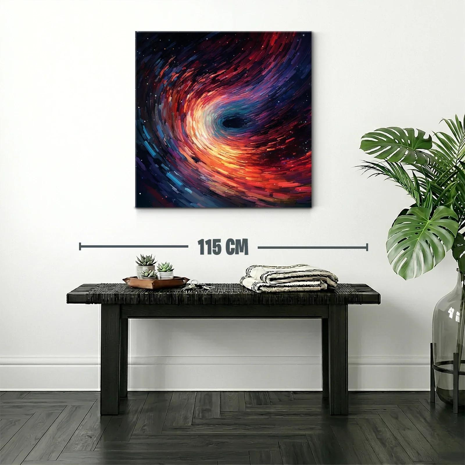 Cuadro abstracto de espiral cósmica en tonos vibrantes — miniatura 2