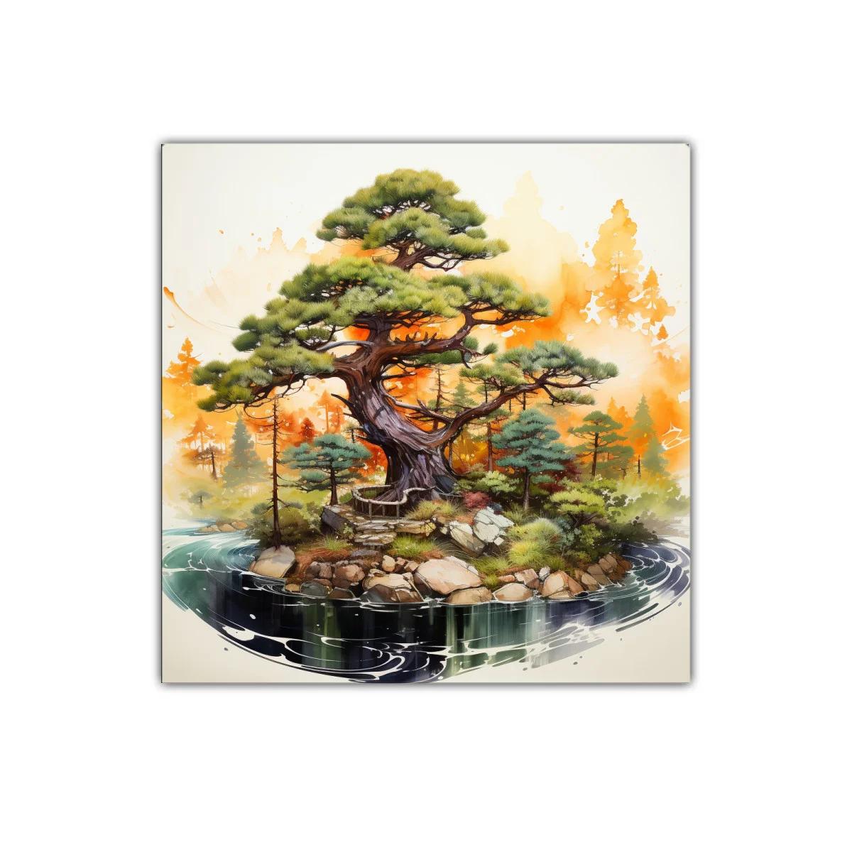 Bosque encantado con árbol centenario y colores cálidos — imagen principal