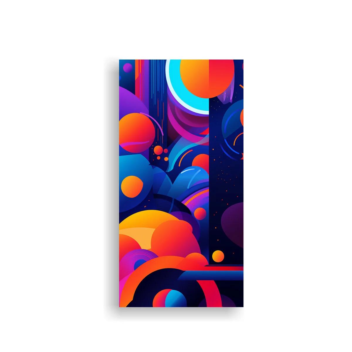 Cuadro planetas con órbitas y colores vibrantes