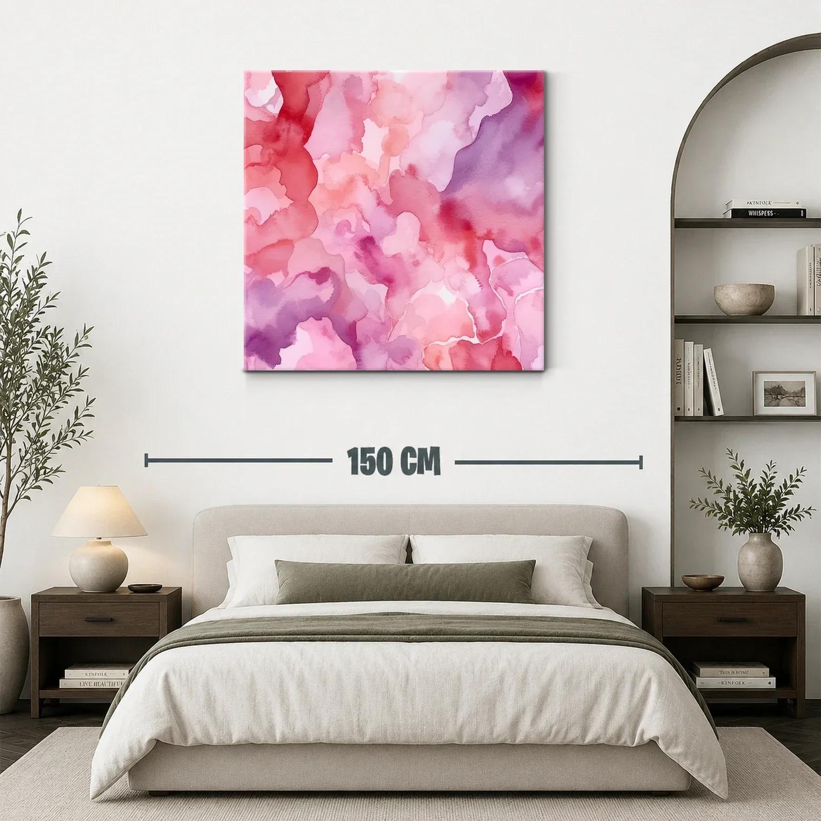 Cuadro abstracto en tonos rosa y púrpura confluencias suaves — miniatura 3