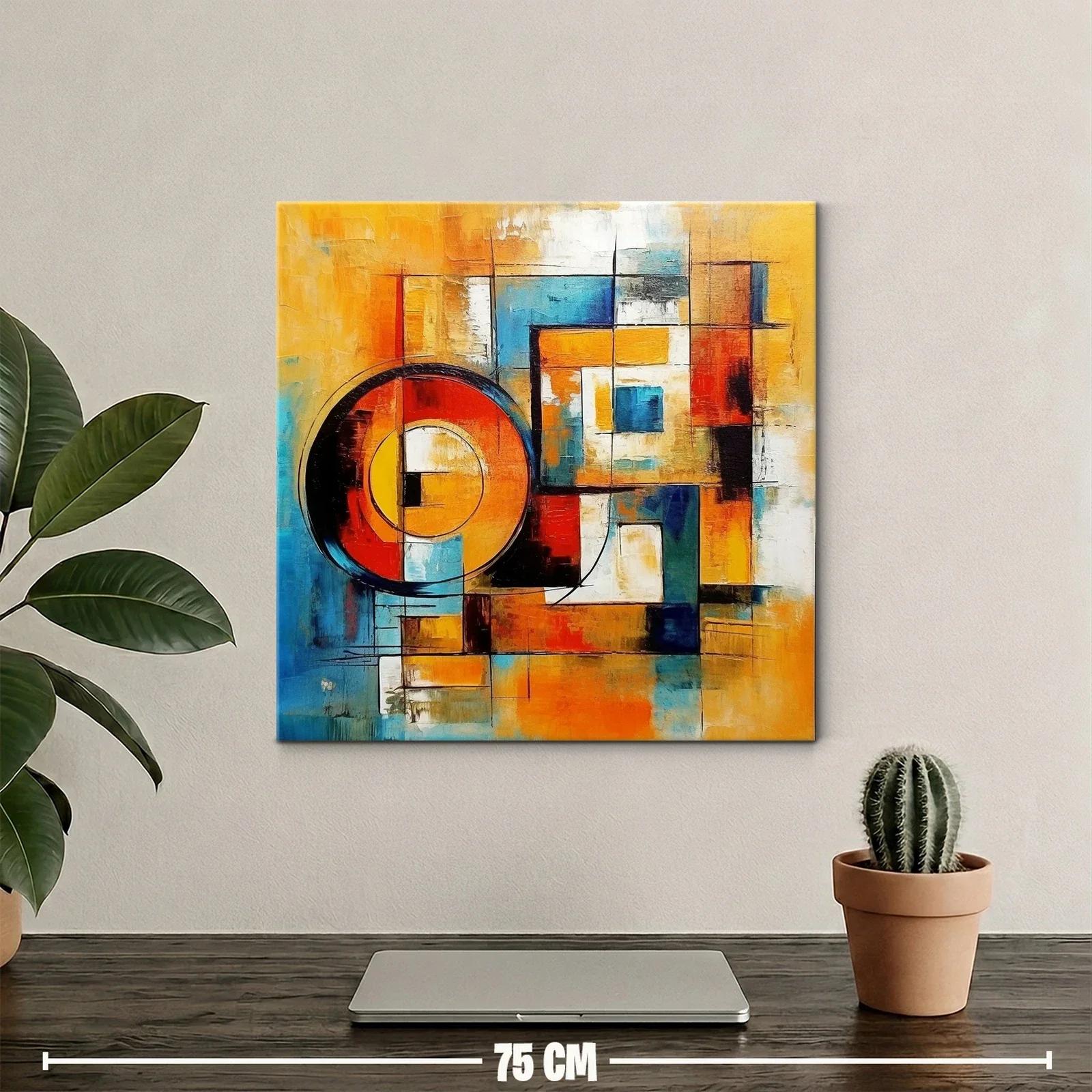 Composición geométrica en tonos cálidos y azules vibrantes — miniatura 2