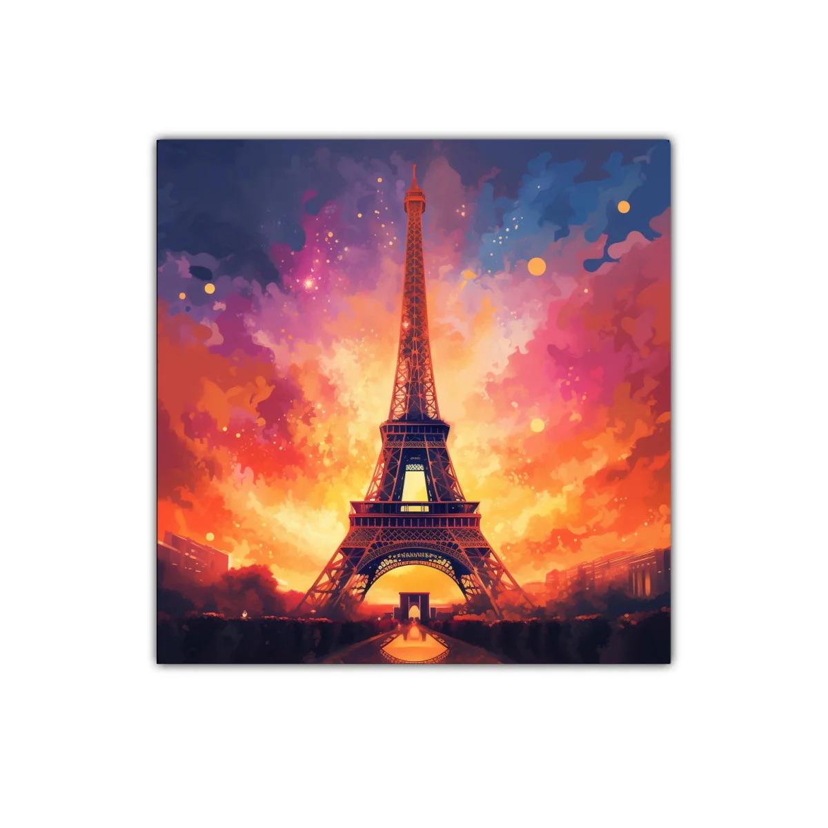 Atardecer vibrante con la Torre Eiffel iluminada en París — imagen principal