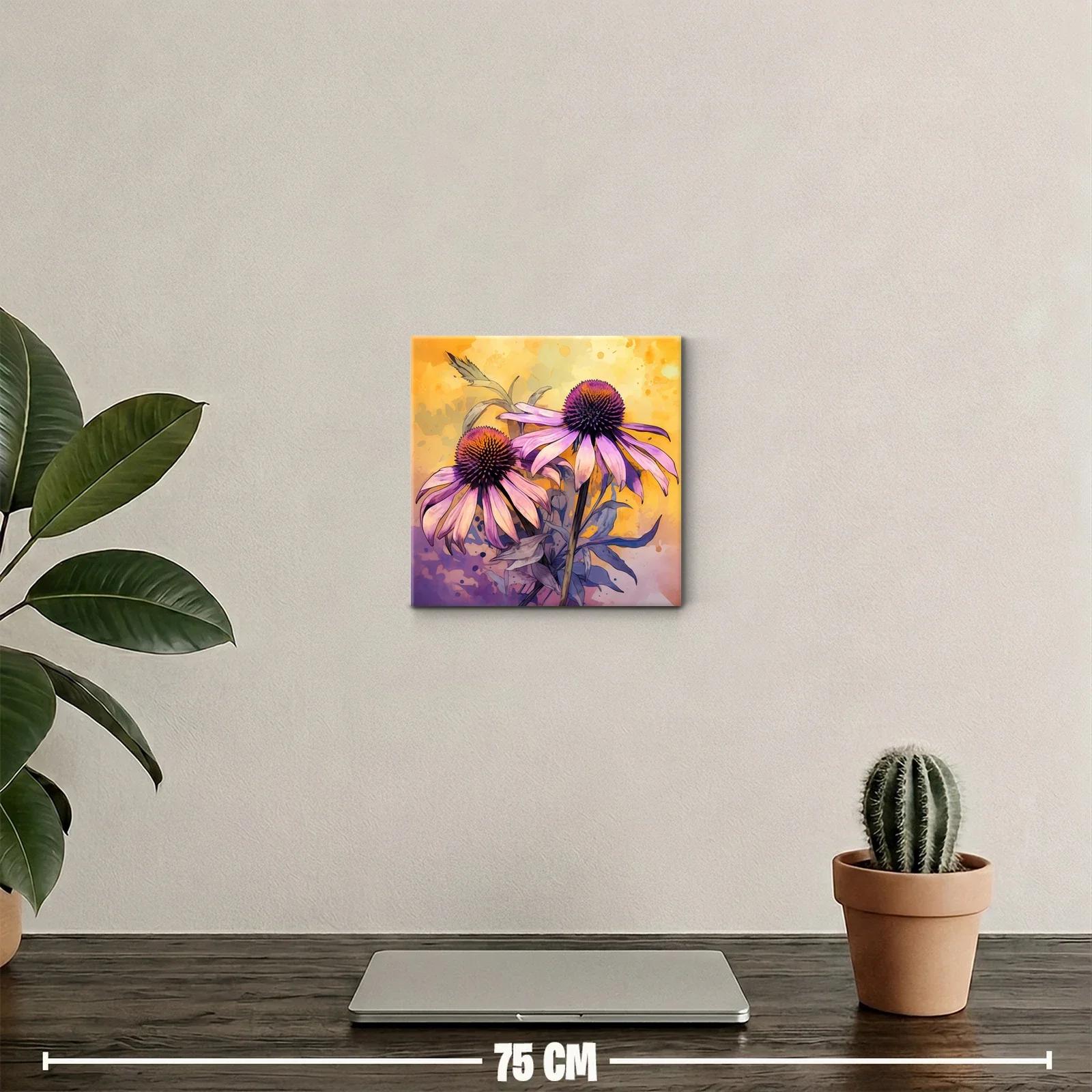 Elegancia natural con flores moradas sobre fondo cálido — miniatura 2