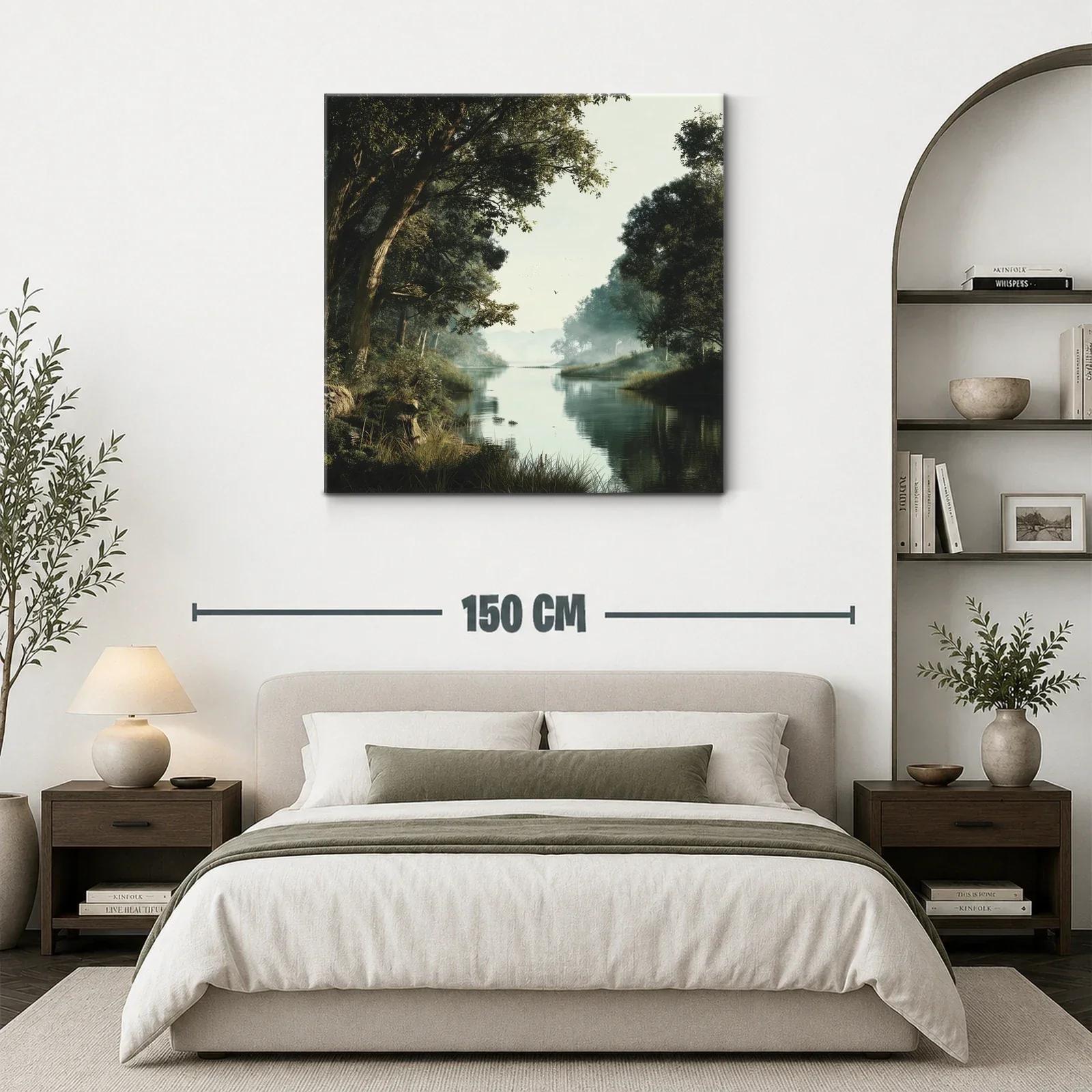 Paisaje sereno con río y árboles frondosos — miniatura 3