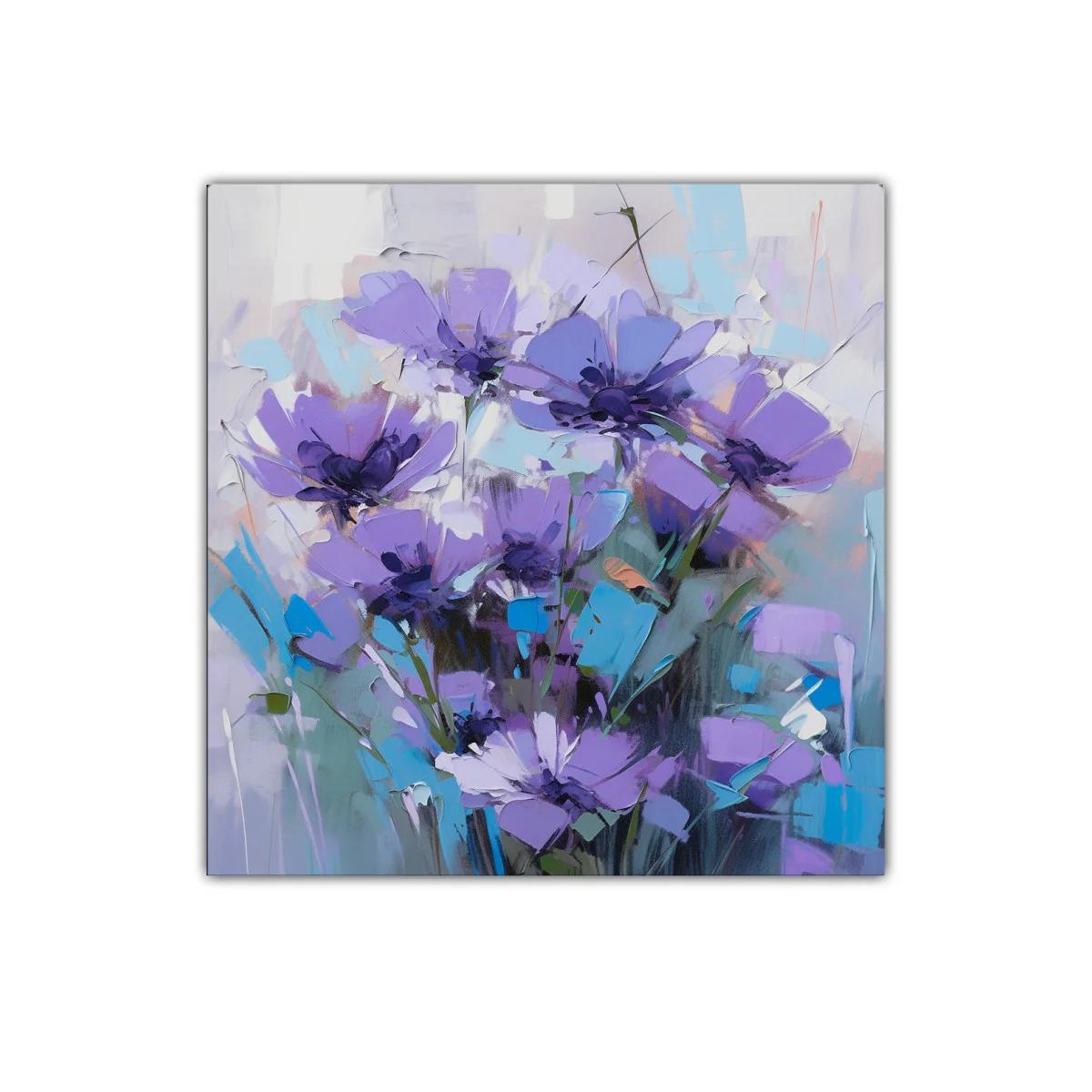 Cuadro decorativo con flores violetas de estilo moderno — imagen principal
