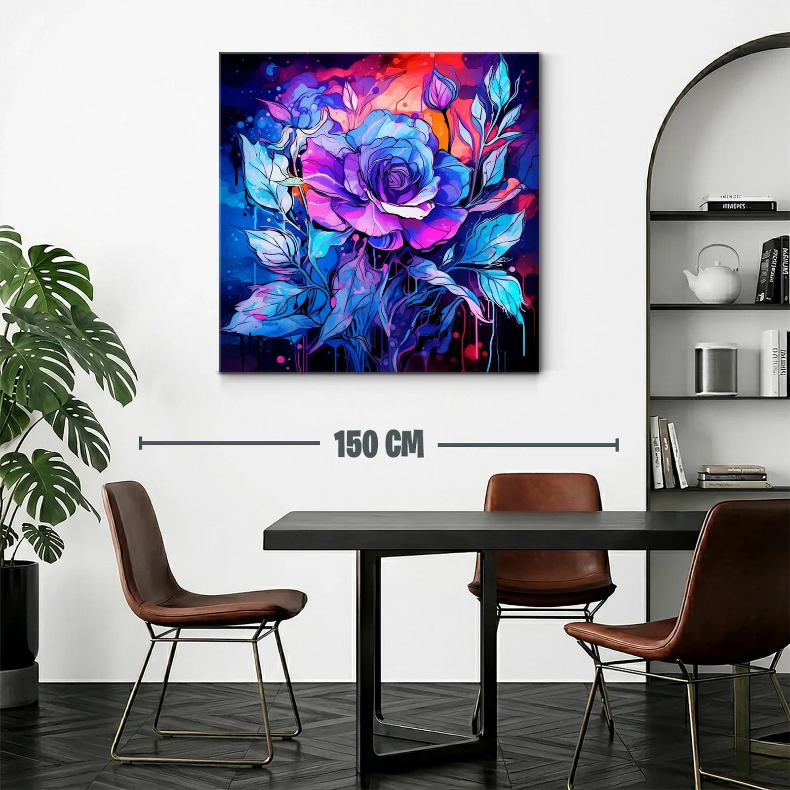 Rosa vibrante en tonos azules y morados para un toque moderno — miniatura 2
