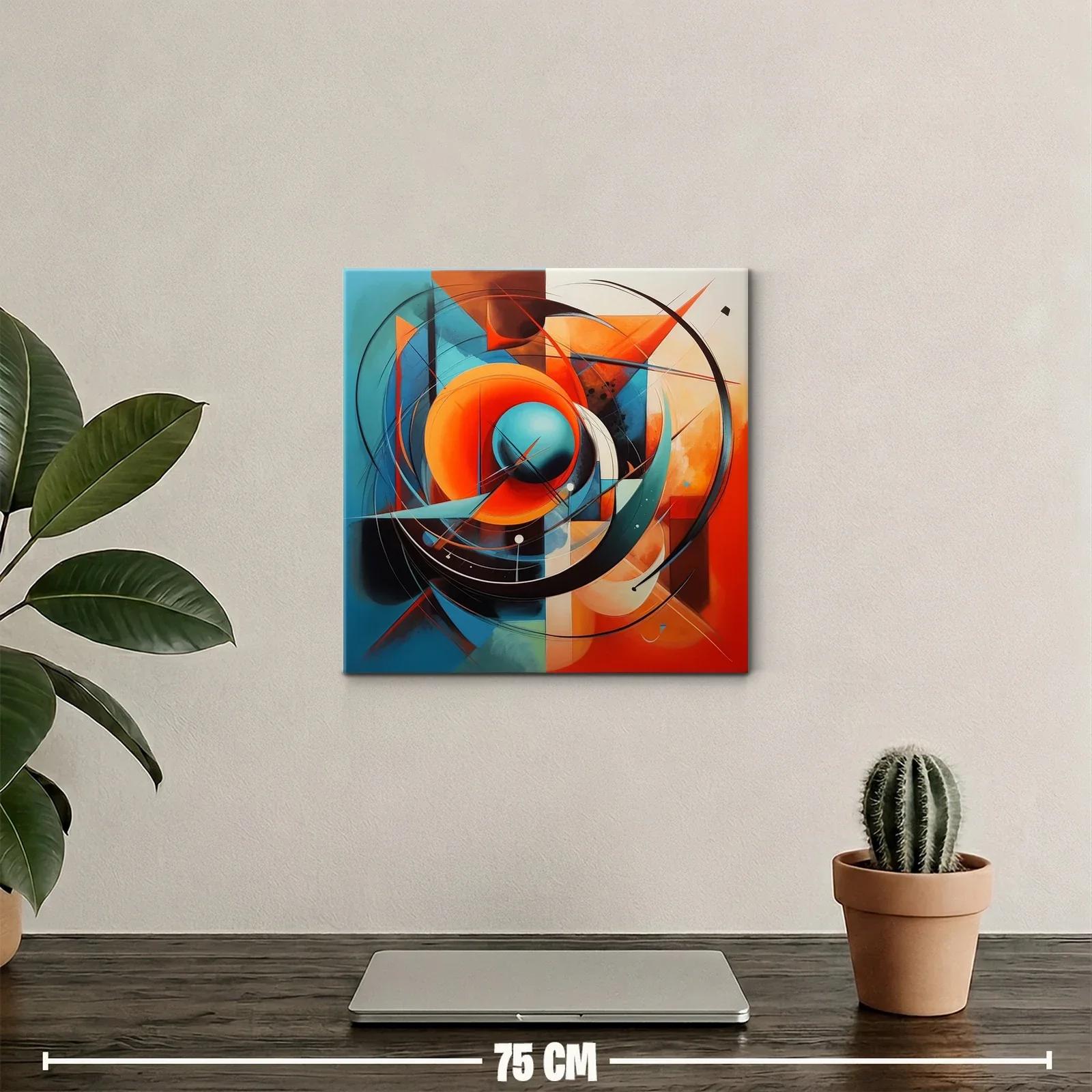 Composición abstracta con círculos y tonos cálidos y fríos — miniatura 2
