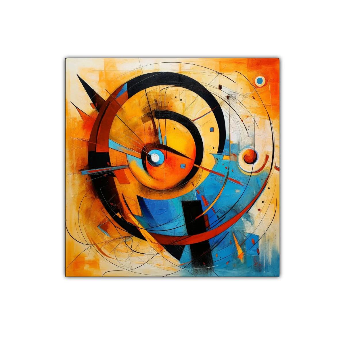 Composición dinámica con formas circulares y colores vibrantes — imagen principal