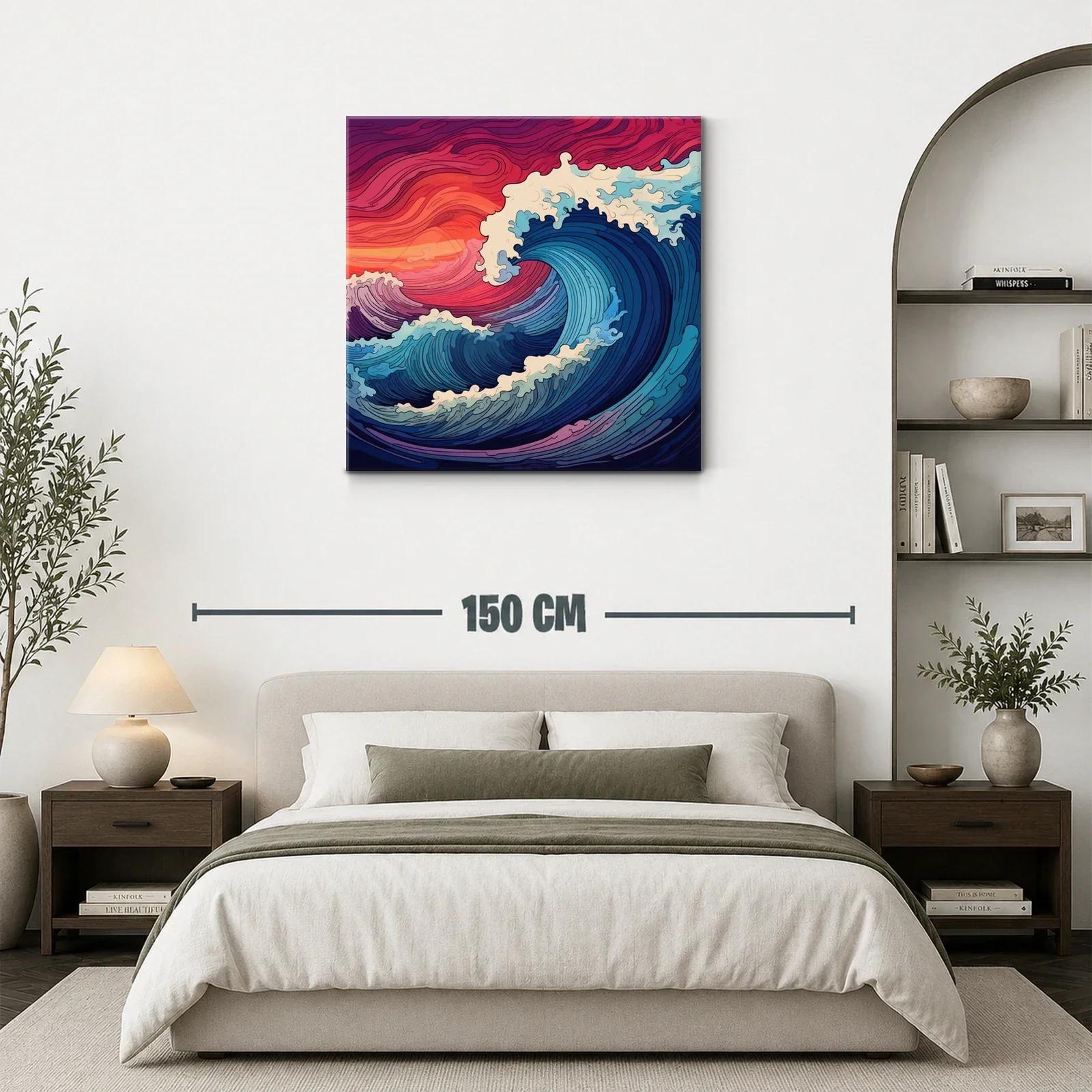 Olas dinámicas en atardecer vibrante y mar profundo — miniatura 3