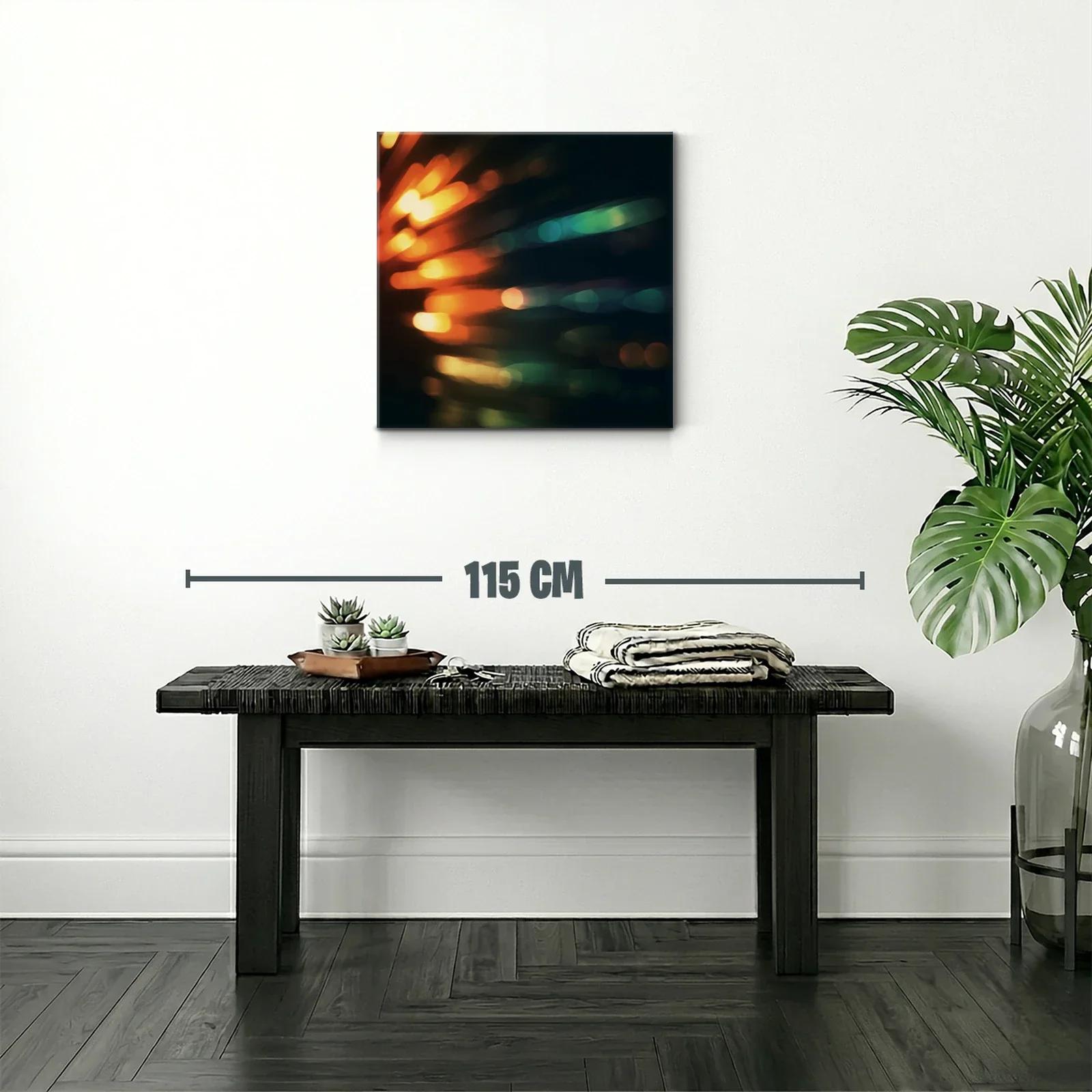 Cuadro moderno con luces abstractas en tonos cálidos y fríos — miniatura 2