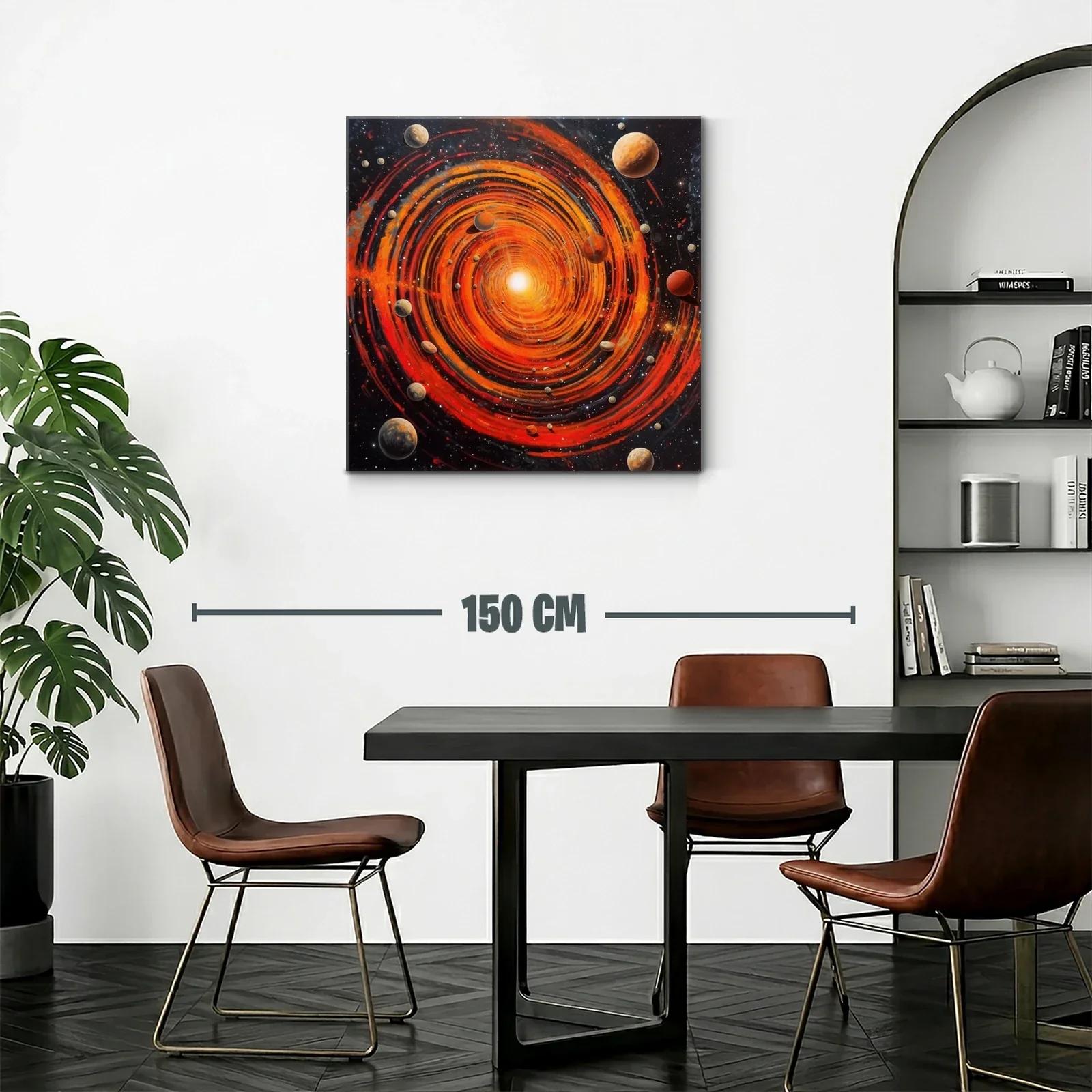 Cuadro cosmos en espiral con vibrantes tonos rojos y naranjas — miniatura 2