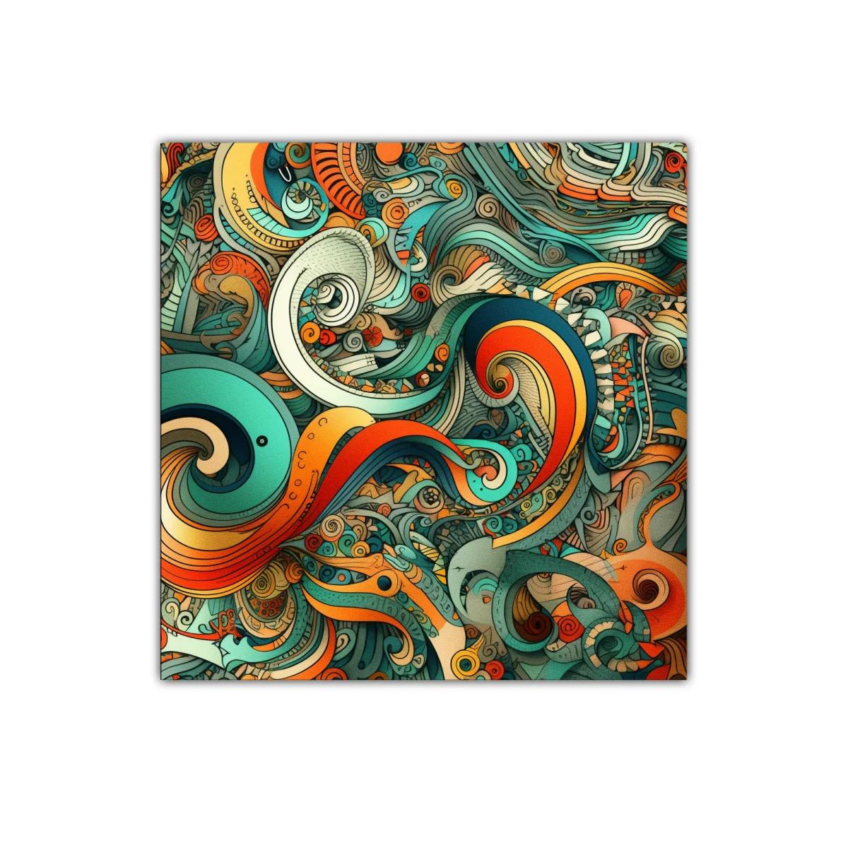 Composición abstracta de formas dinámicas y colores vibrantes