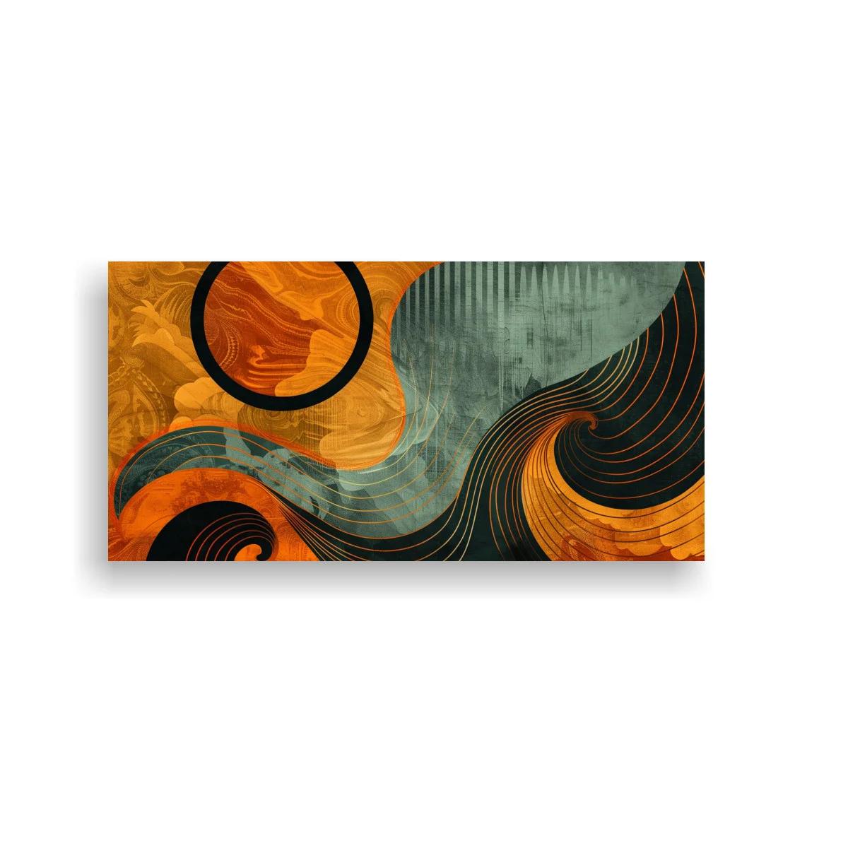 Cuadro ondas abstractas en espiral con contraste oscuro