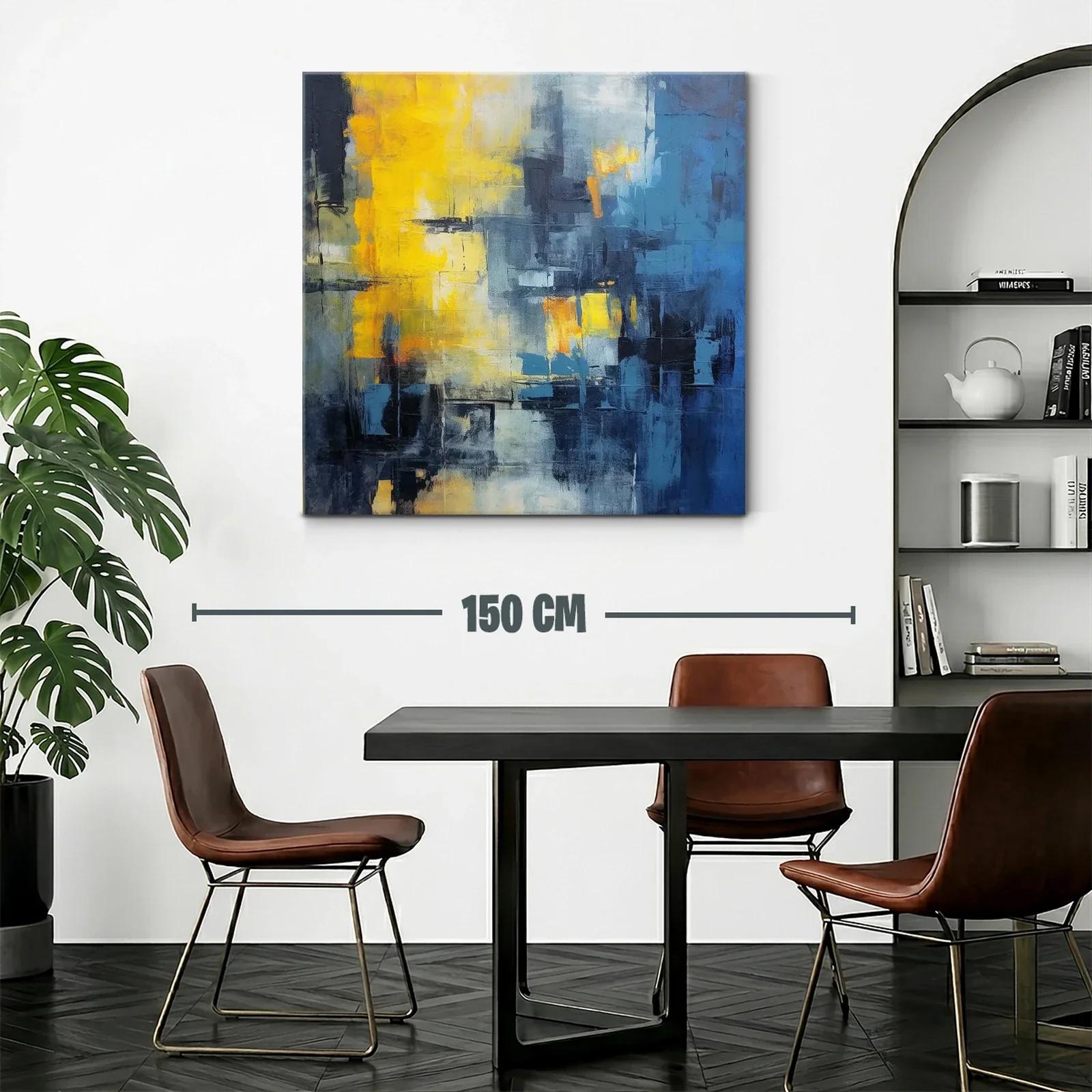 Abstracto vibrante con contrastes de azul y amarillo — miniatura 2
