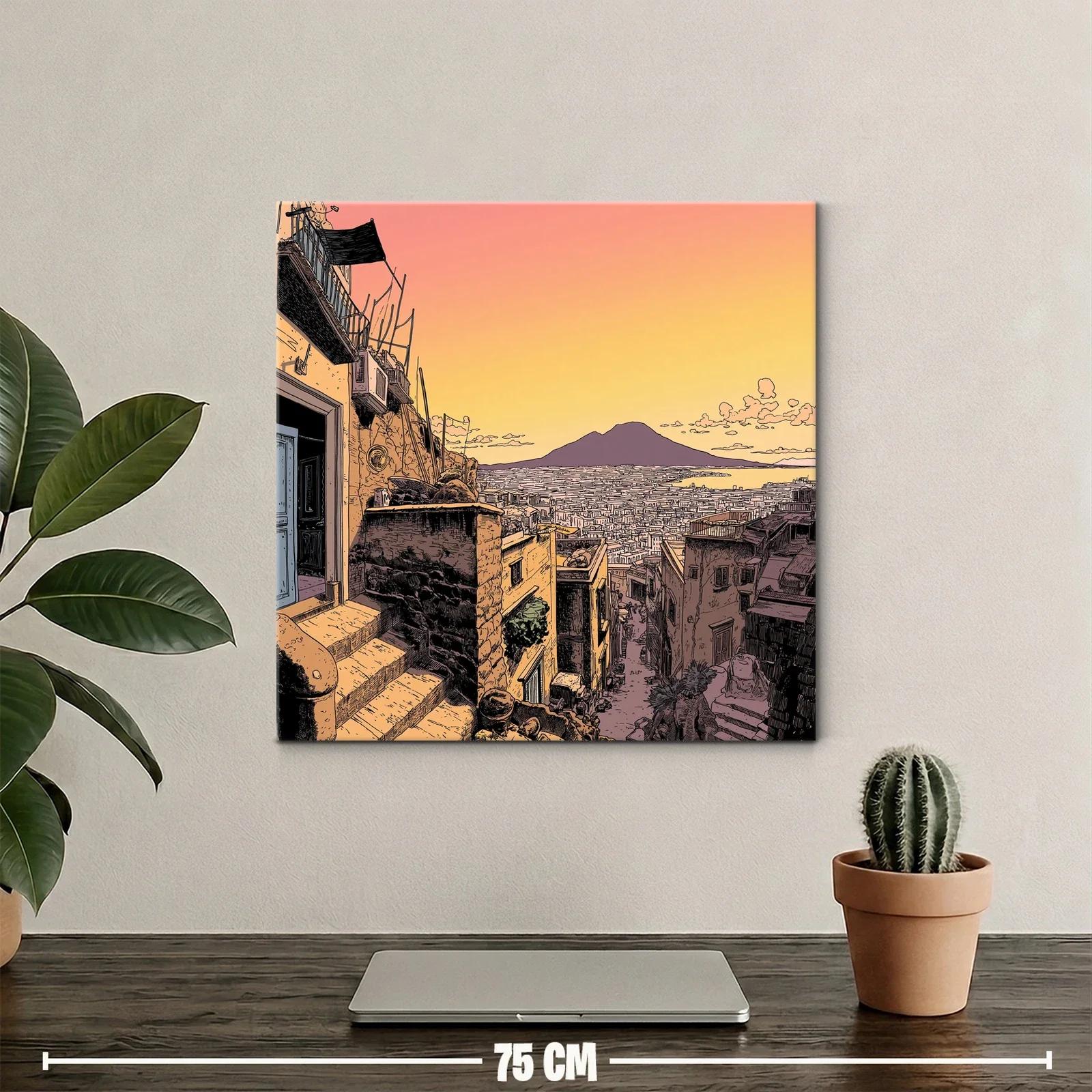 Atardecer cálido sobre calle de ciudad histórica italiana — miniatura 2