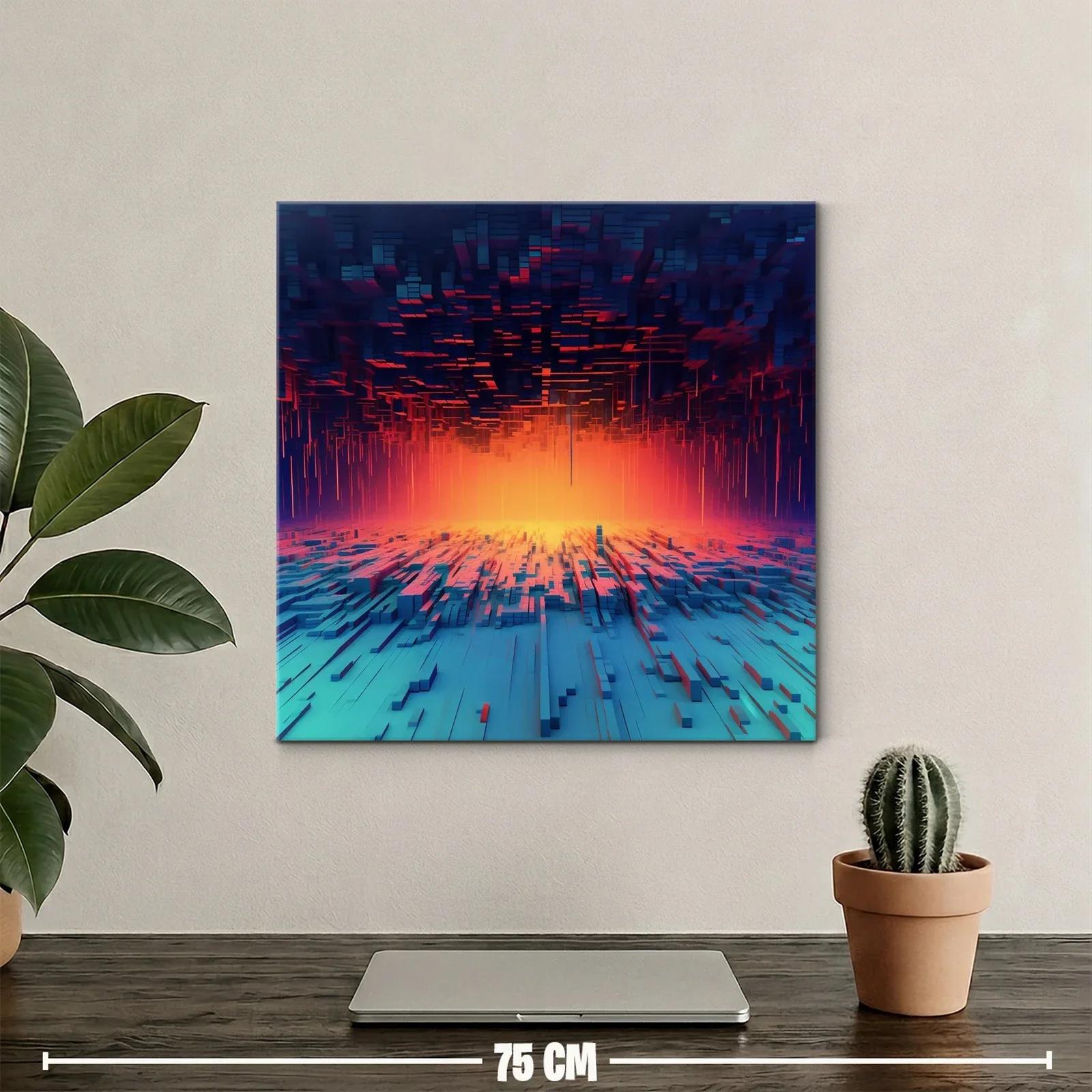 Paisaje abstracto futurista con luces intensas — miniatura 2