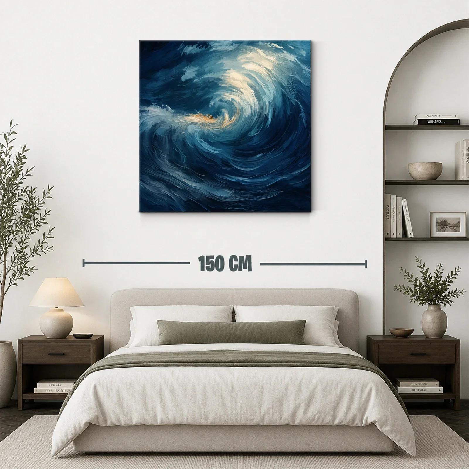 Espiral de Olas en Tonos Azul Profundo y Crema — miniatura 3