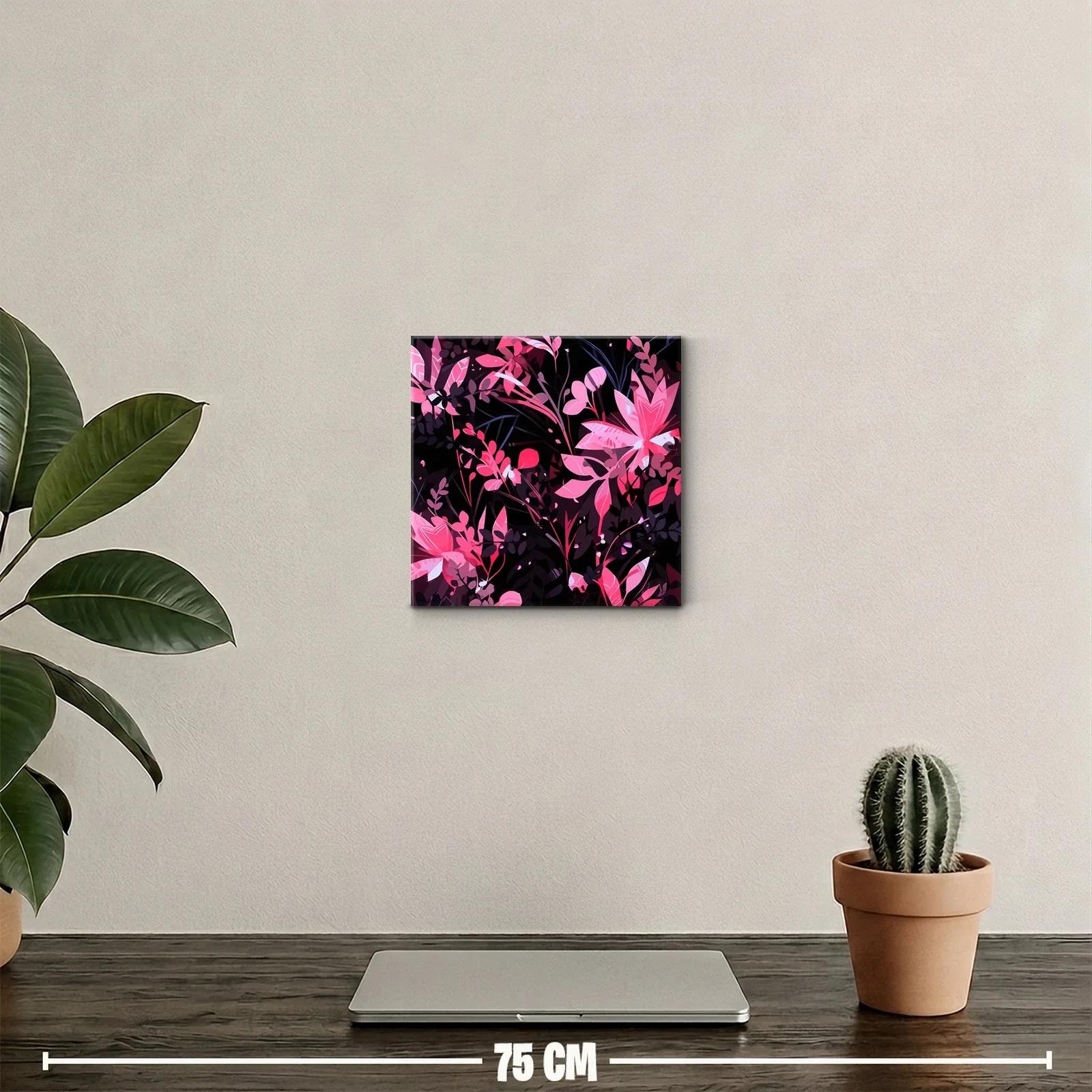 Cuadro decorativo con motivos florales en tonos rosas — miniatura 2