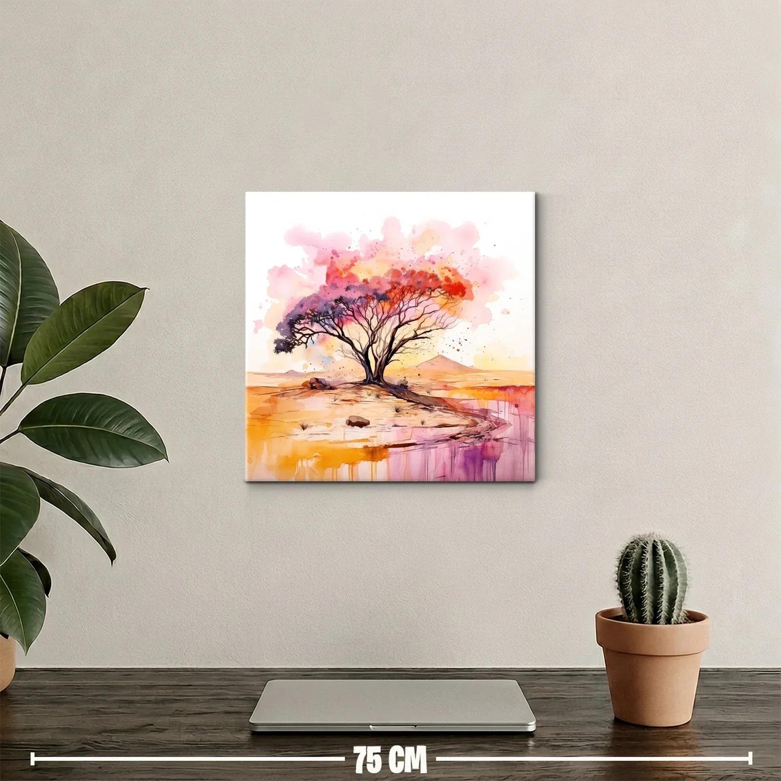 Árbol solitario con vibrantes tonos cálidos al atardecer — miniatura 2