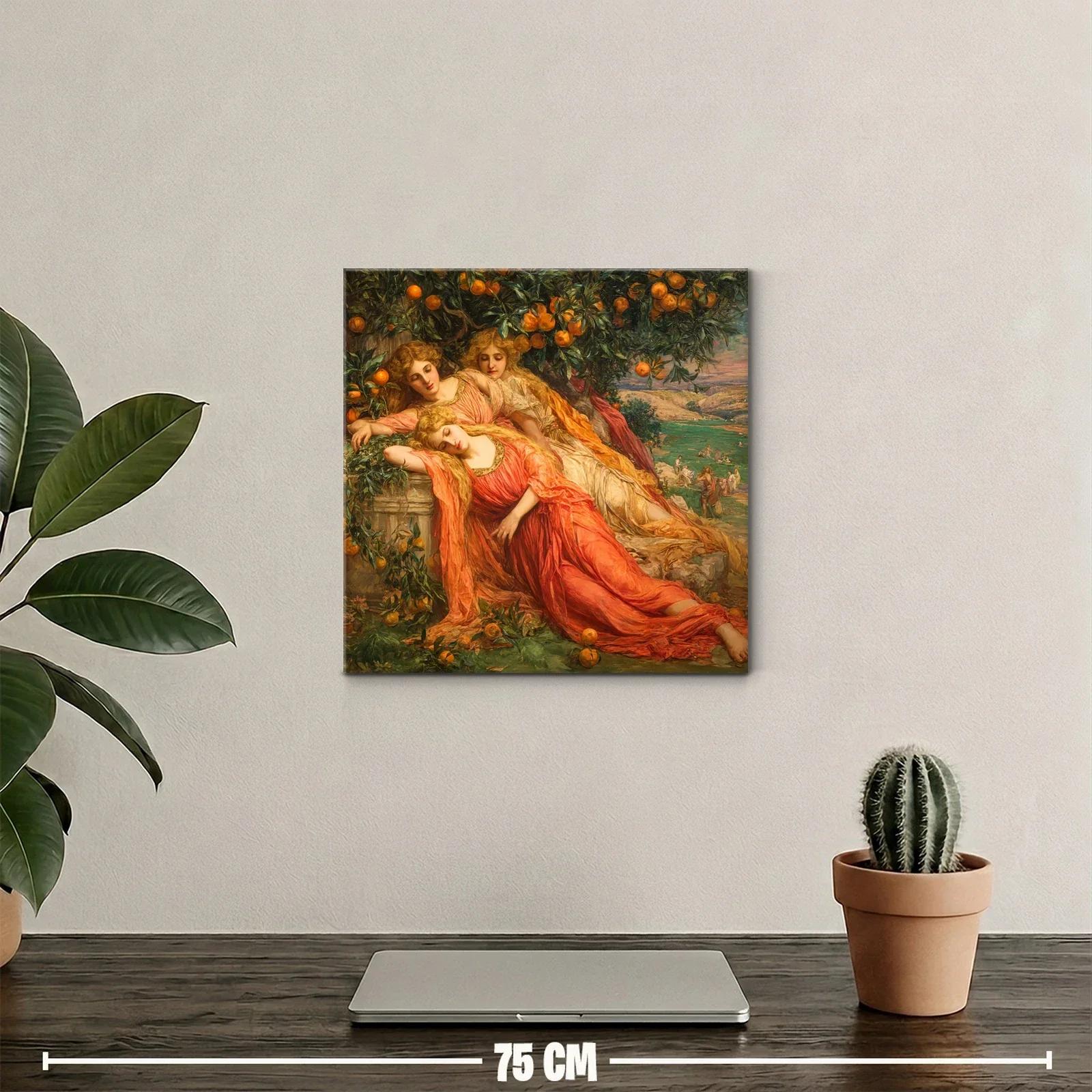 Dos mujeres descansando bajo un árbol de naranjos al atardecer — miniatura 2